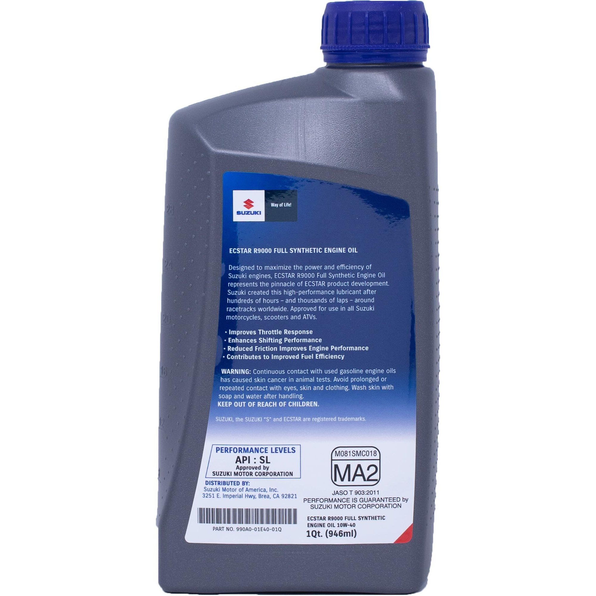 Edwards Full Synthetic Oil Change Kit With 3 Quarts Of Suzuki R9000 Ecstar Oil And 16510-07J00 Oil Filter