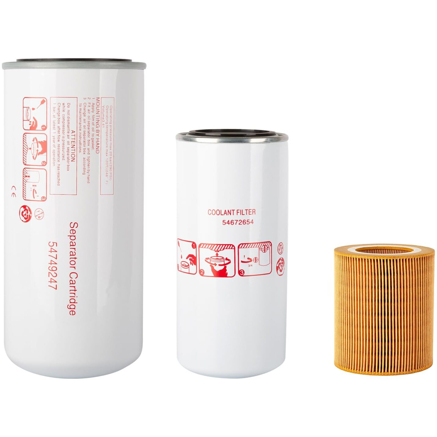 Getopauto 54749247 54672654 89295976 Air Oil Separator Filter Kit Compatible With Ingersoll Rand Up6-15 Thru Up6-30 Filter Kit