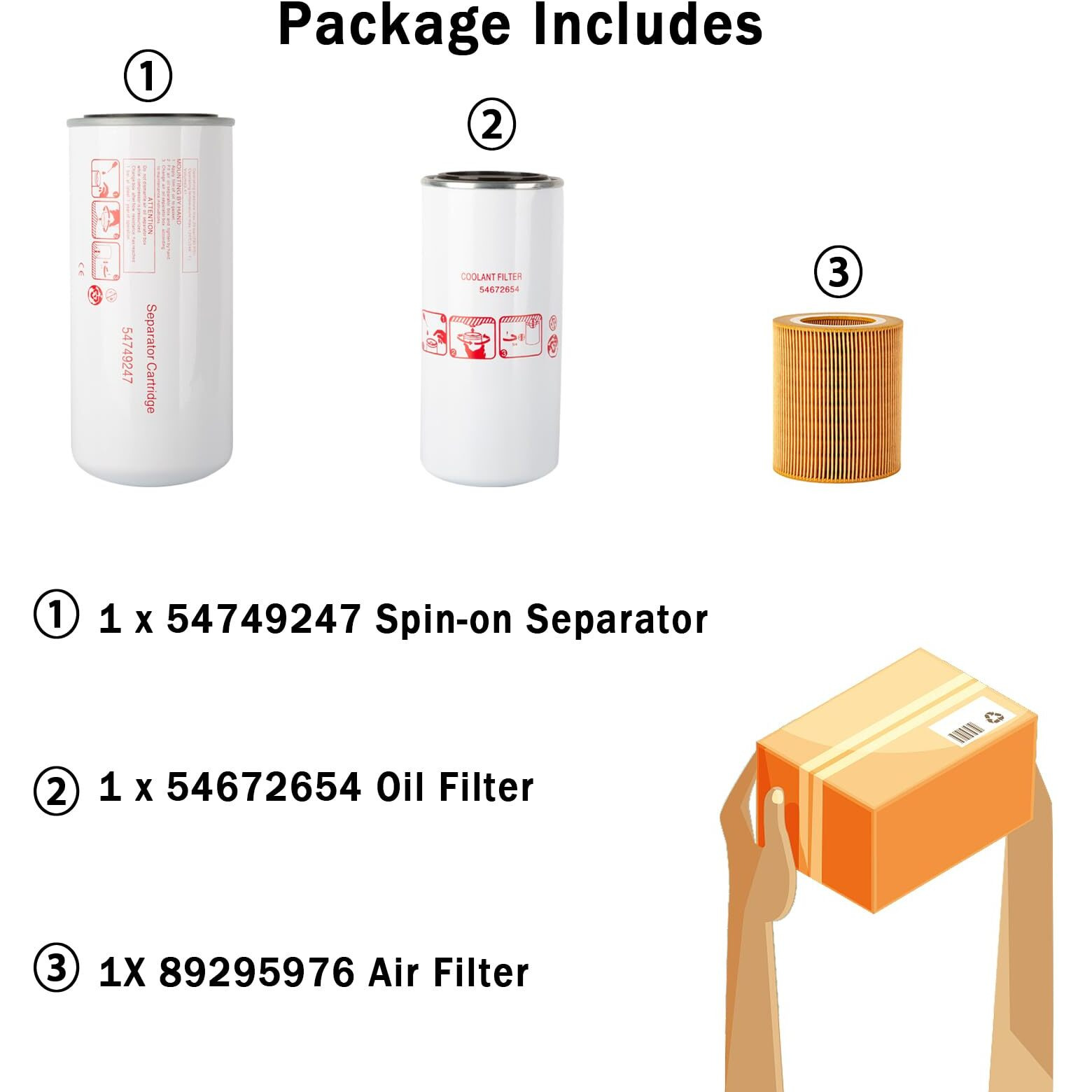 Getopauto 54749247 54672654 89295976 Air Oil Separator Filter Kit Compatible With Ingersoll Rand Up6-15 Thru Up6-30 Filter Kit