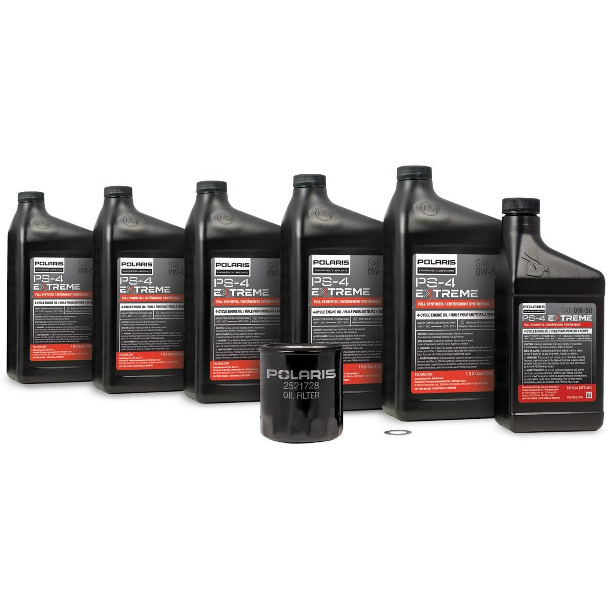 Polaris Oil Change Kit For Rzr Pro R Models With Prostar Fury 2.0 Engine, Includes 5.5 Quarts Of Ps-4 Extreme 0W-50 Full Synthetic Oil, 1 Oil Filter, 1 Washer, For Off Road Sxs - 2890881