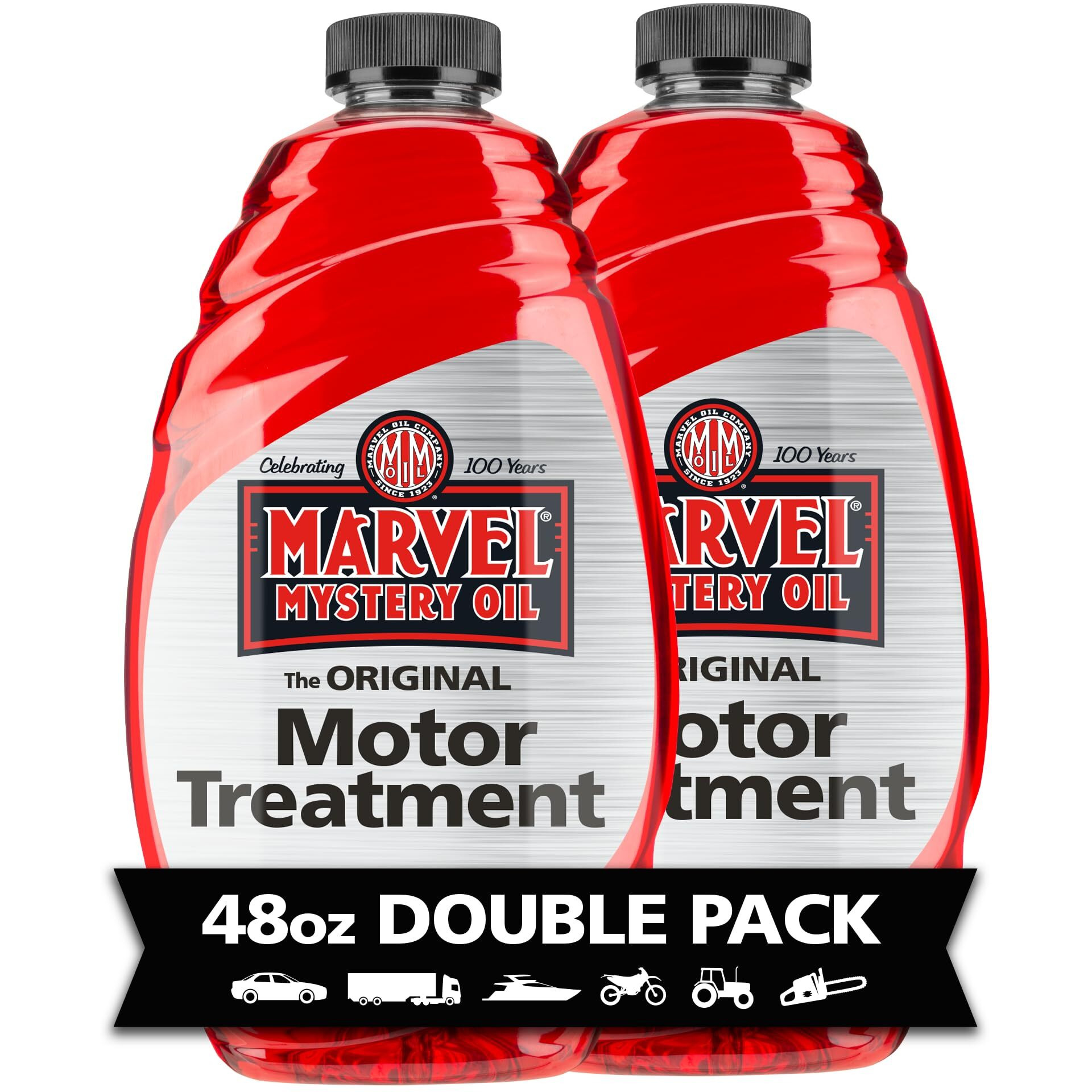 Marvel Mystery Oil 53436 Original Motor Treatment, Add To Fuel & Oil For Superior Cleaning, Removes And Prevents Sludge Build Up And Leaks, Extends Oil Change Intervals And Mileage, 48 Oz. (Pack Of 2)