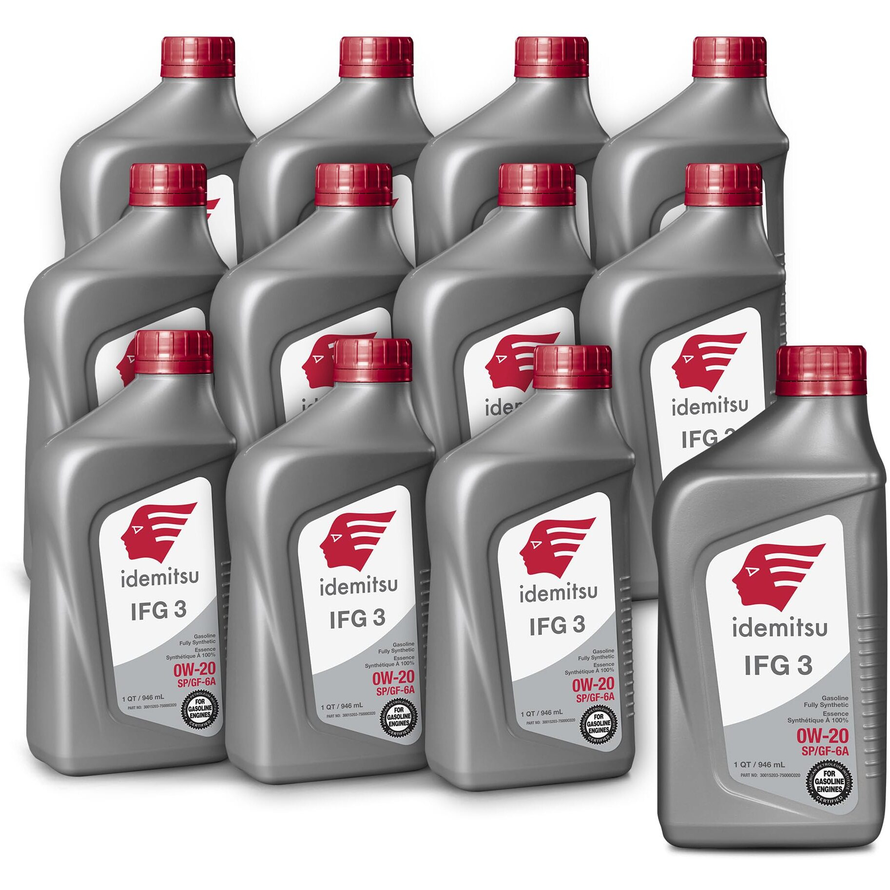 Idemitsu Ifg 3 0W-20 Full Synthetic Motor Oil - 1 Quart, Case Of 12 | Sp/Gf-6A Certified Engine Oil For Tgdi & Pfi Engines | Engineered For Maximum Efficiency And Protection