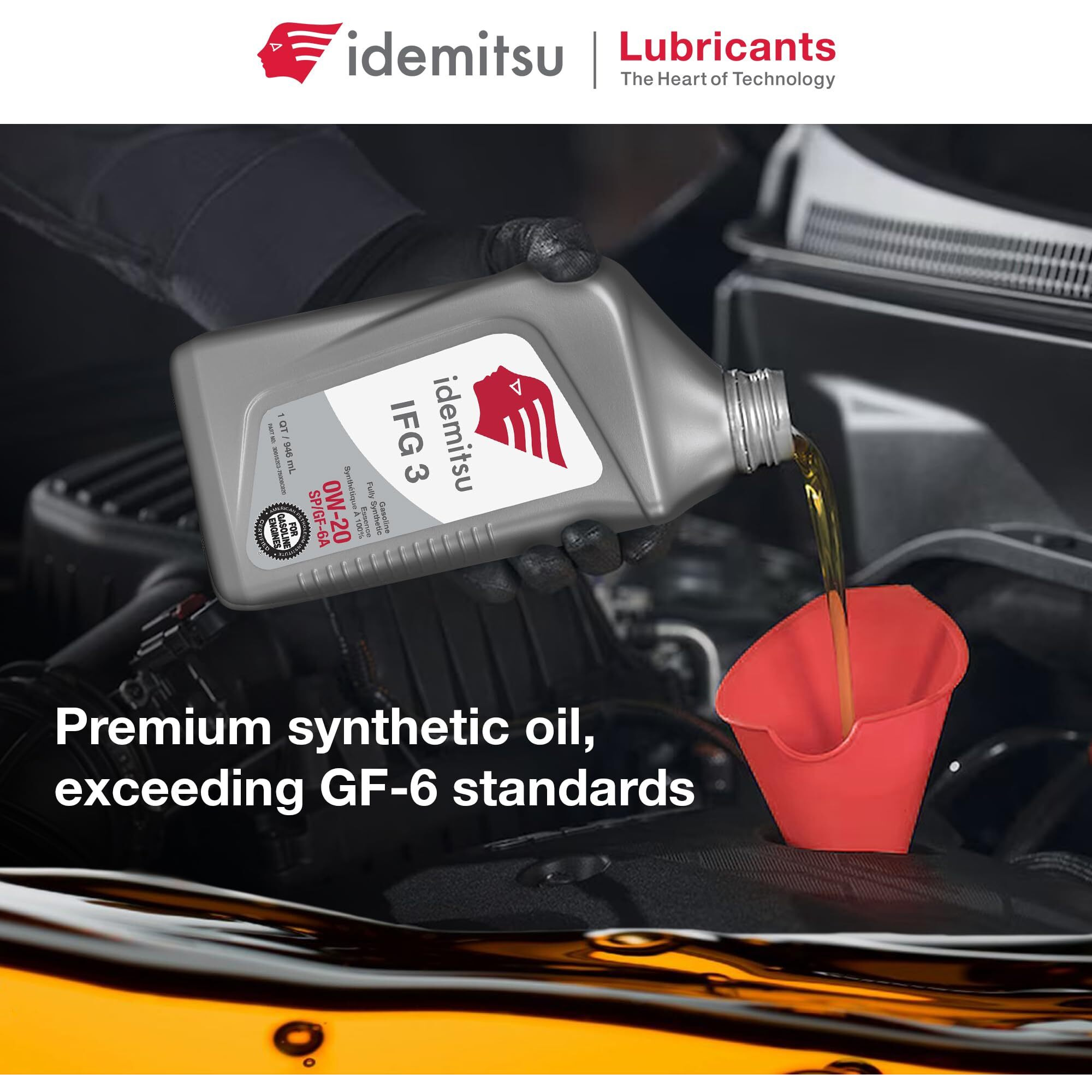 Idemitsu Ifg 3 0W-20 Full Synthetic Motor Oil - 1 Quart, Case Of 12 | Sp/Gf-6A Certified Engine Oil For Tgdi & Pfi Engines | Engineered For Maximum Efficiency And Protection