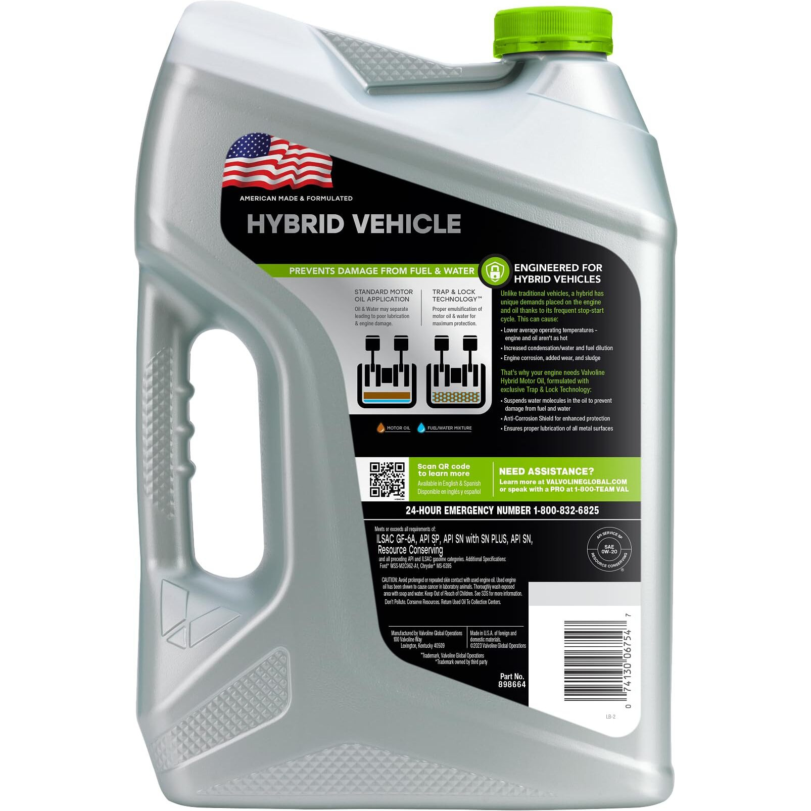 Valvoline Hybrid Vehicle 0W-20 Full Synthetic Motor Oil 5 Quart (Pack Of 3)