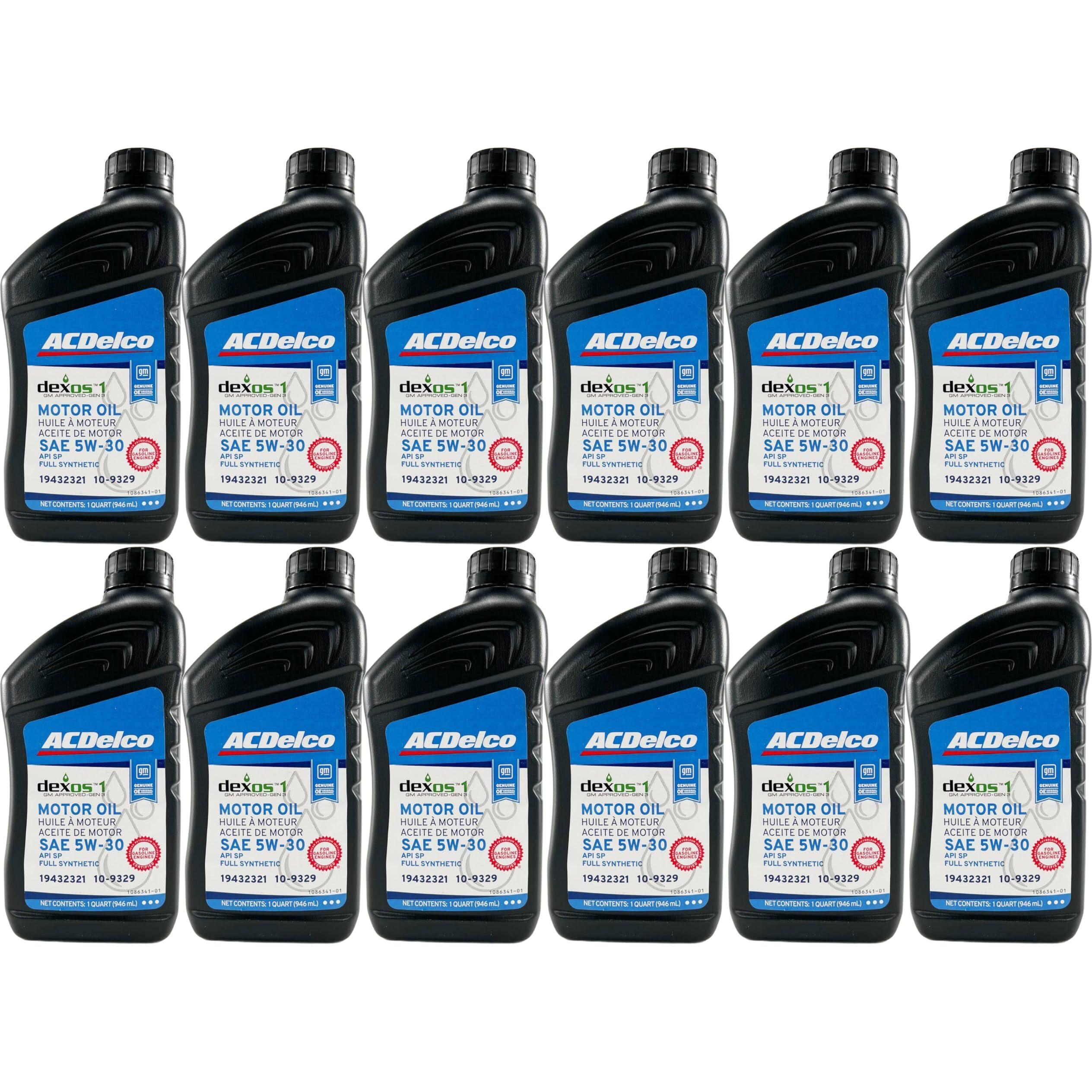 Acdelco Gm Original Equipment 10-9329 (19432321) Dexos1 Gen 3 Full Synthetic 5W-30 Motor Oil - 1 Qt. | Case Of 12