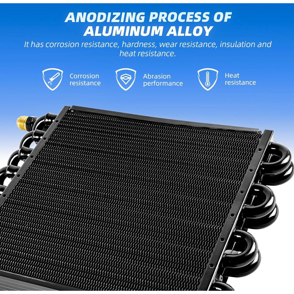 16 Pass Fluid Cooler Tube & Fin Electra, An8 Cool 1/2"" Transmission Oil Cooler Core