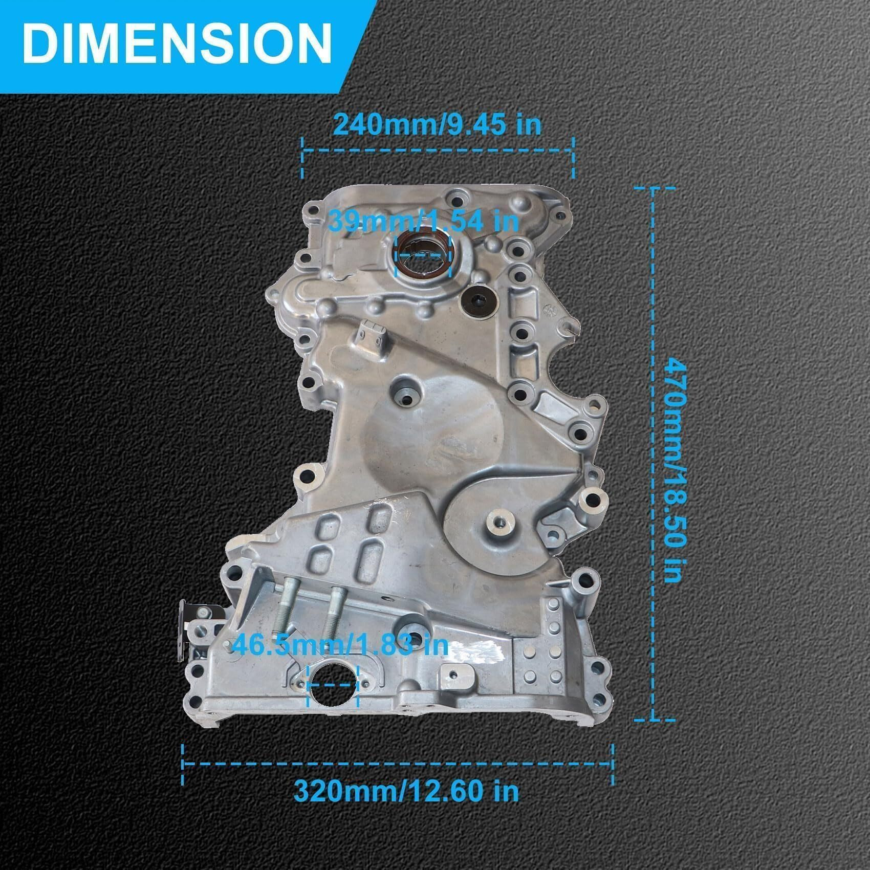 Priprilod Engine Oil Pump Timing Chain Cover 213502E740 Compatible With Hyundai Elantra Kona Veloster 2.0L L4 2017-2021 Compatible With Kia Forte 2.0L L4 2017-202021350-2E740