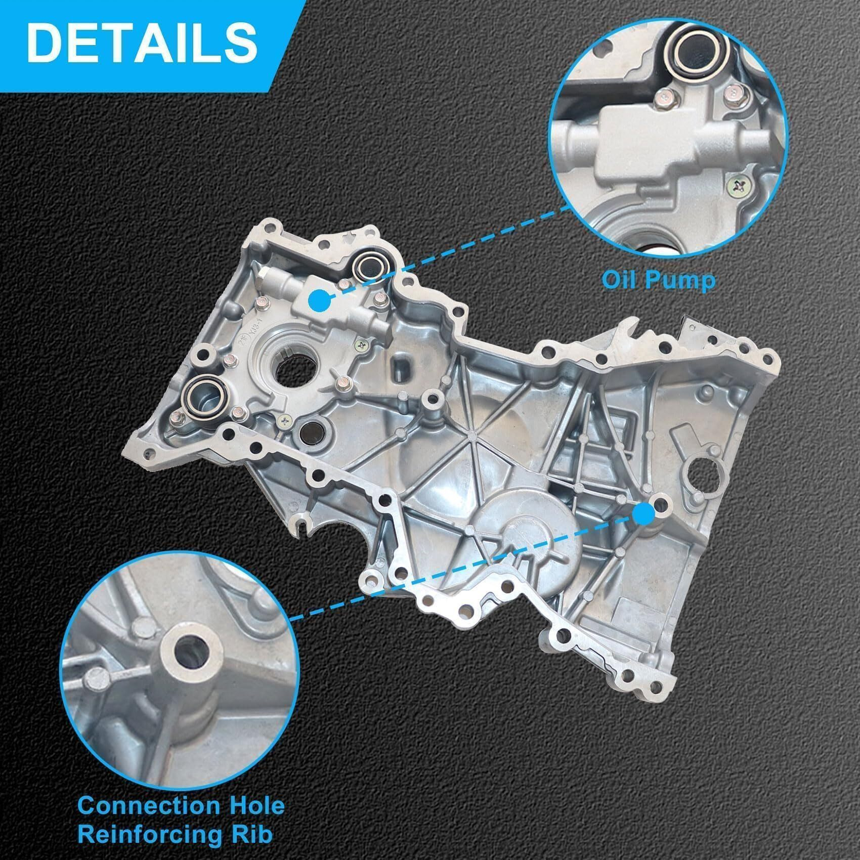 Priprilod Engine Oil Pump Timing Chain Cover 213502E740 Compatible With Hyundai Elantra Kona Veloster 2.0L L4 2017-2021 Compatible With Kia Forte 2.0L L4 2017-202021350-2E740
