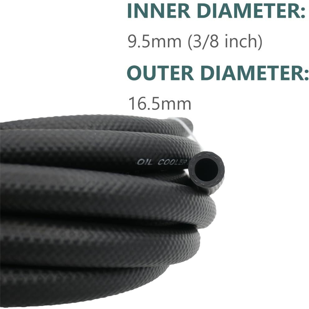 3/8 Transmission Oil Cooler Hose - 300 Psi Fuel Line Hose Sae J1532 For Transmission Fluid, Oil, Coolant, Diesel, Hydraulic Fluid, Lubricant, Gas 20Ft