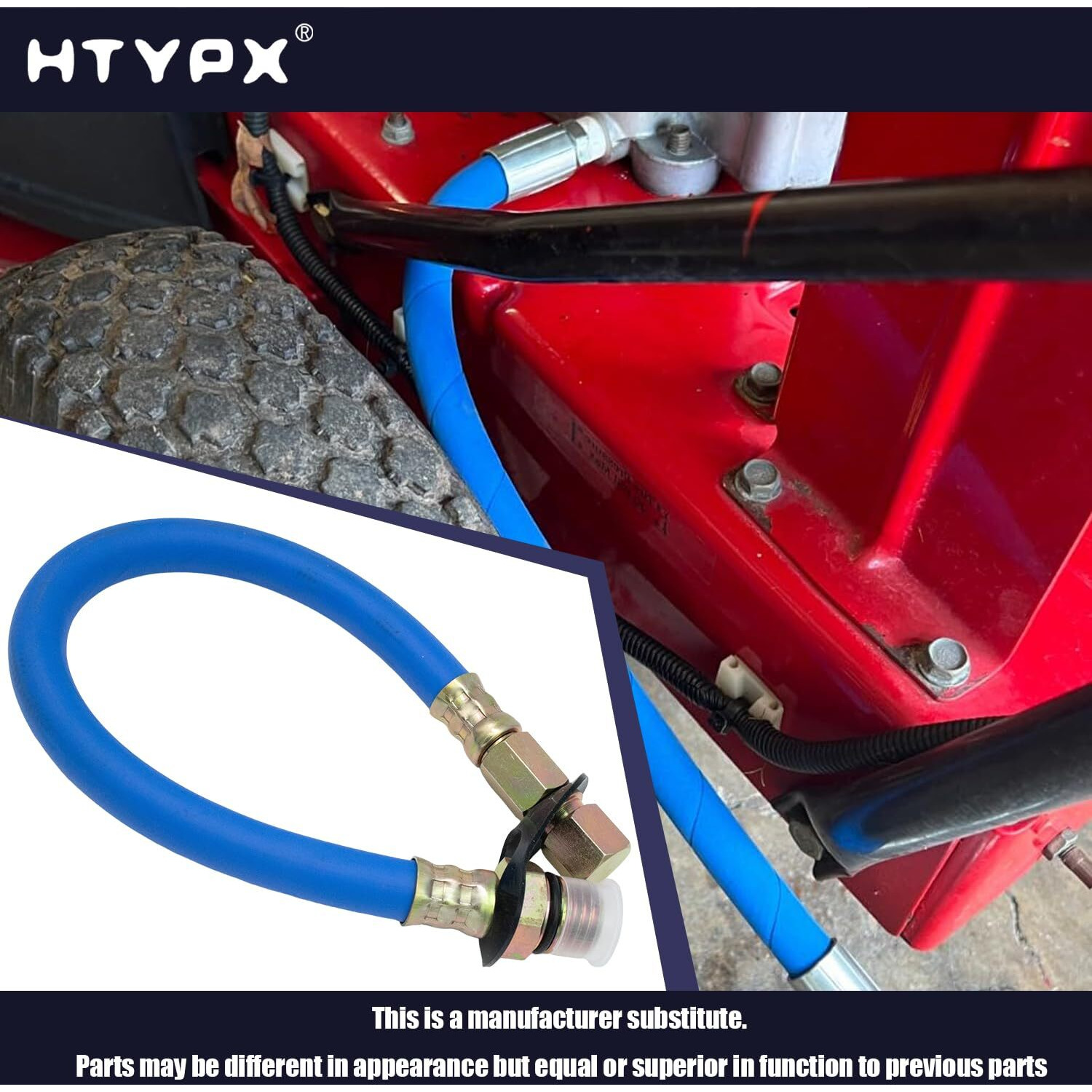 51044-0902 Flex Drain Oil Discharge Hose Compatible With Kawasaki Fr730V Fr691 Fr691V Fr651V Fr600V Fh721V Fs541 Fj180V Fs730V For Toro Mx5060 Fx730V, And For Kubota Z412 Z122R (Blue)