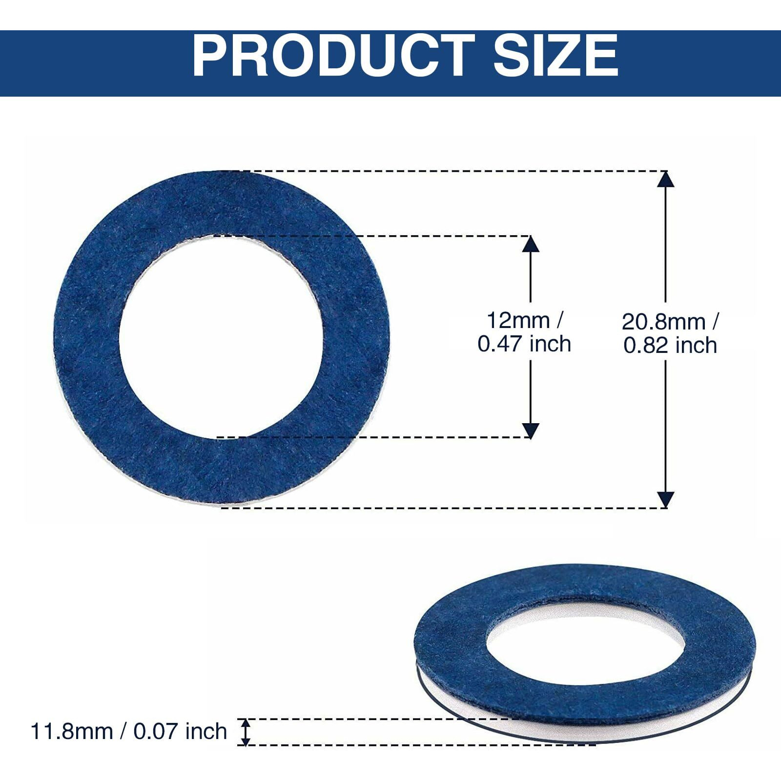 100-Pack 90430-12031 Oil Drain Plug Gaskets Replacement For Toyota Lexus Scion Crush Washer Seals Replaces 9043012031 Aluminum