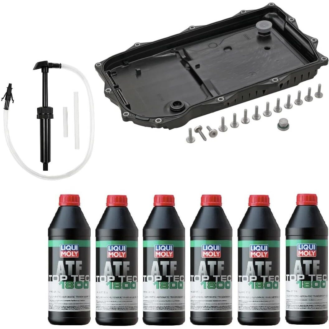 Auto Transmission Service Kit (Oil Pan+Filter+Gasket+Bolts+Pump) + 6L Atf For Bmw Select Models (Zf 8Hp70 Trans)
