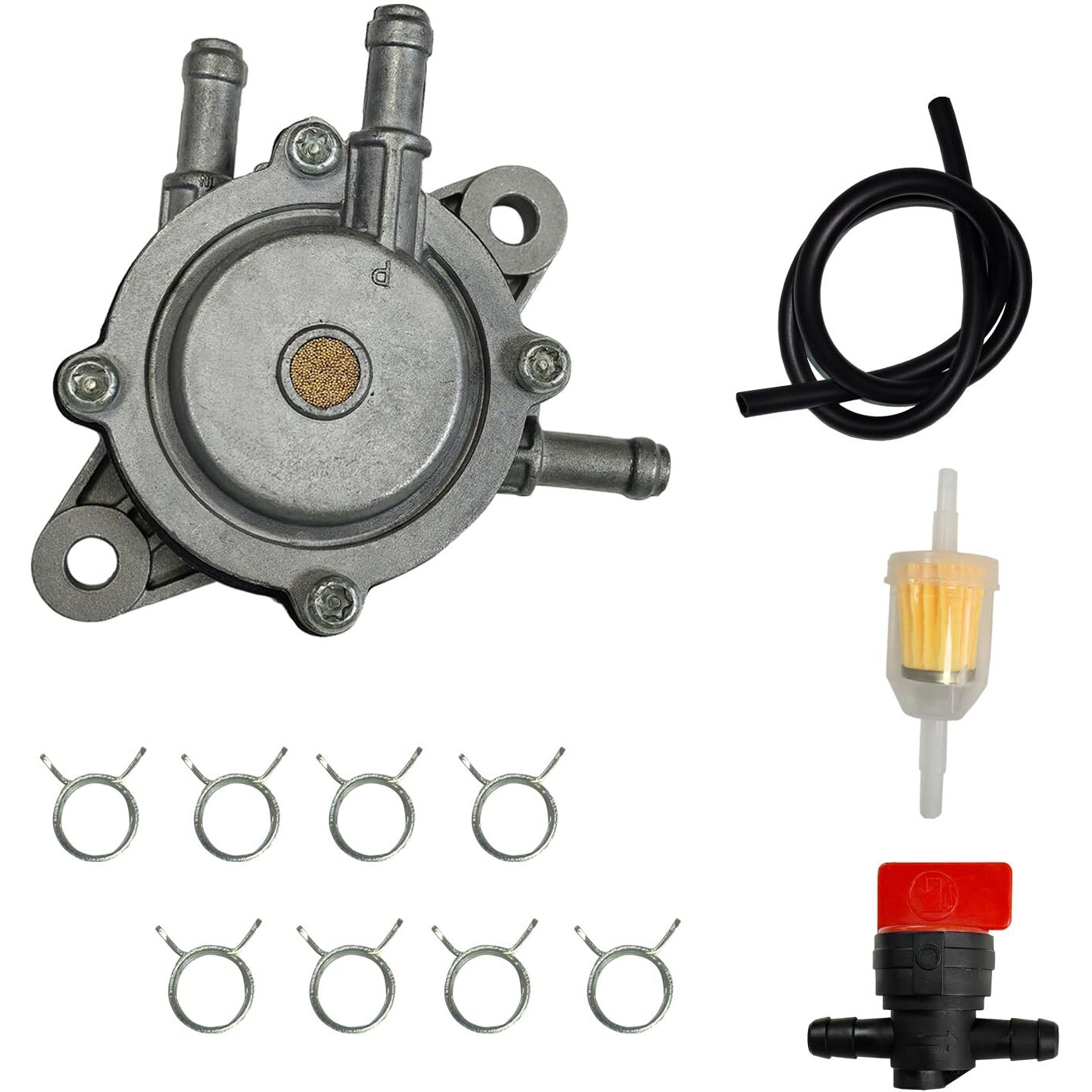 Vanlison Aluminum Alloy Fuel Pump Replacement Set Compatible With Part 808656 691034 808281 692313 557033 Briggs Stratton Kohler Lawn Mower Tractor Prevent Oil Leakage Chrome