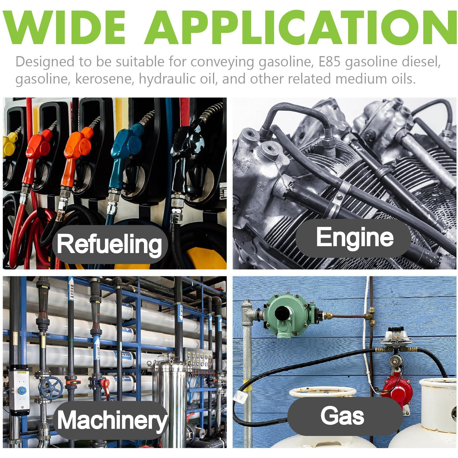 Jeemiter 3/8"" Fuel Line Hose Oil Hose Push Lock Nbr Rubber 25Ft 300Psi For Small Engines, Gas, Oil, Coolants Hose