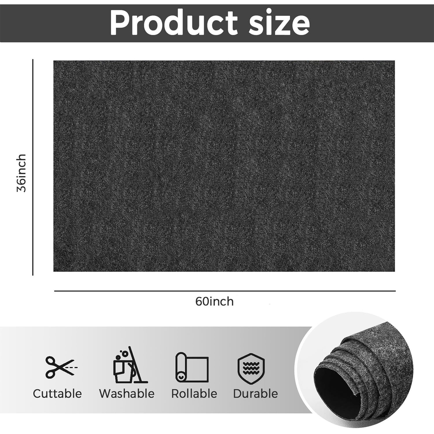 Tjyaekltd Oil Spill Mat, 36 * 60In Garage Floor Mat For Under Car, Absorbent Oil Pad, Waterproof Backing Protects Floor(2 Pack)