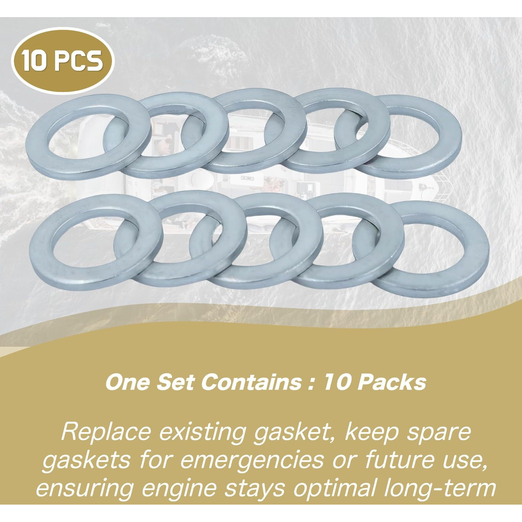 Jlm Marine 10 Pcs Oil Drain Plug Crush Gasket Seal Washer For Suzuki Df 25-350 Marine Models 09168-12012