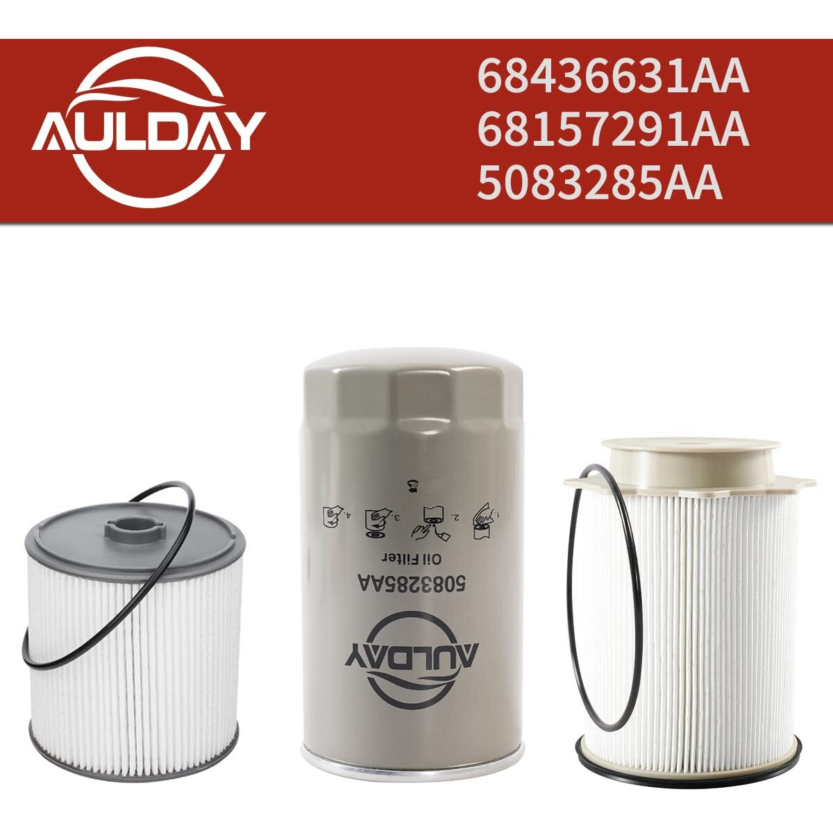 Fuel Filter And Oil Filter Kit Fits For 2019 2020 2021 2022 Dodge Ram 2500 3500 4500 5500 6.7L Cummins Diesel Engine Fuel Filter Oem 68436631Aa 5083285Aa 68157291Aa