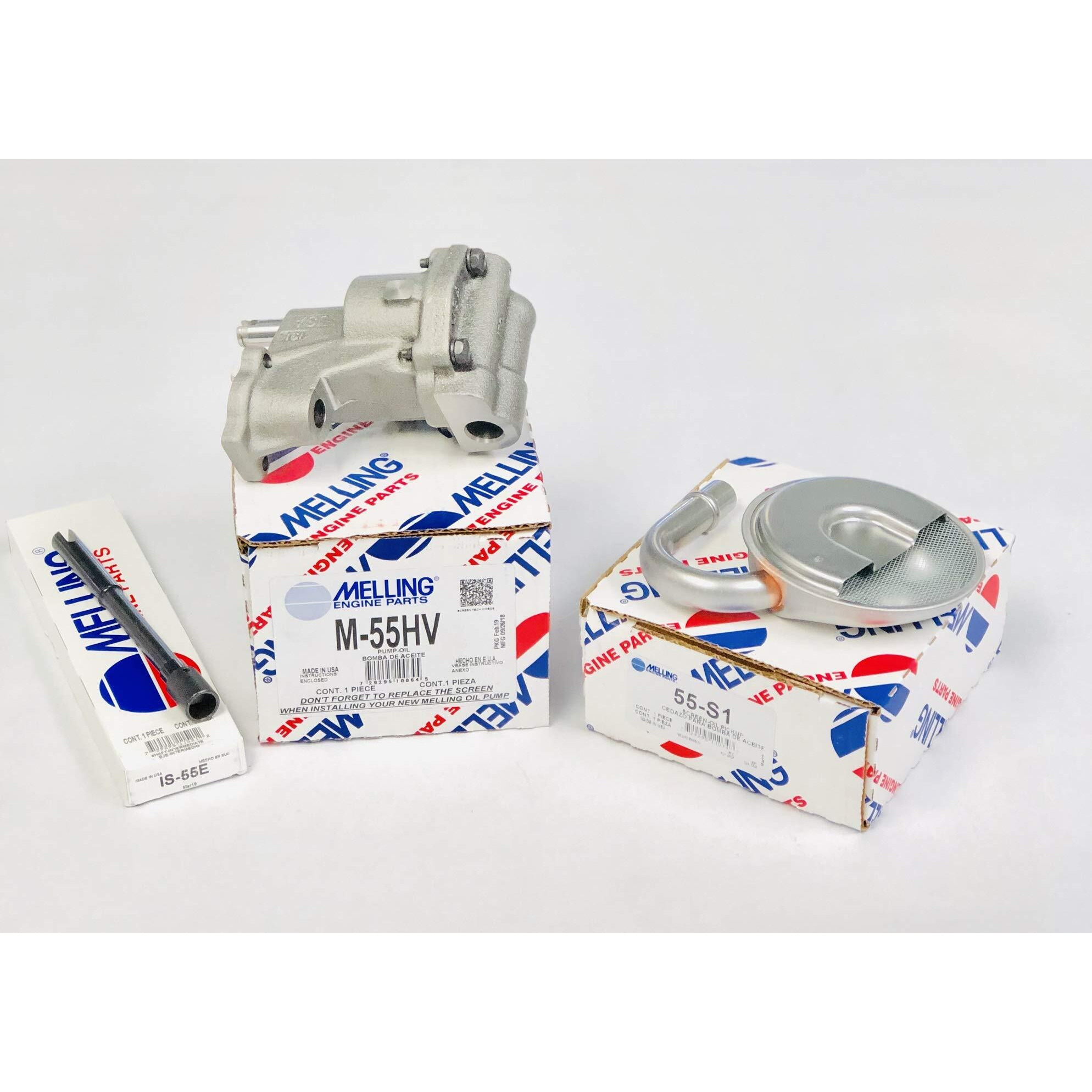 M55Hv Melling Hi Volume Oil Pump With Pinned Steel Shaft And Pickup Screen
