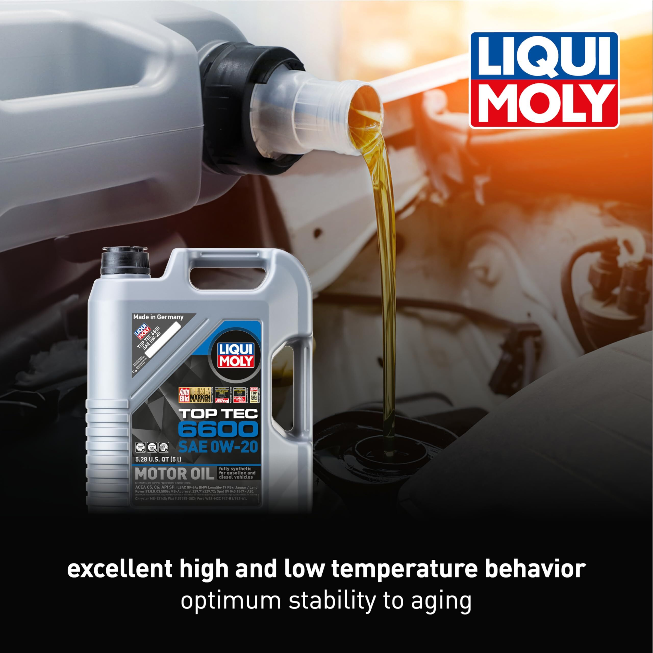 Liqui Moly Top Tec 6600 Sae 0W-20 | Full Synthetic Motor Oil | 5 Liter | Sku 22046 |Pack Of 4