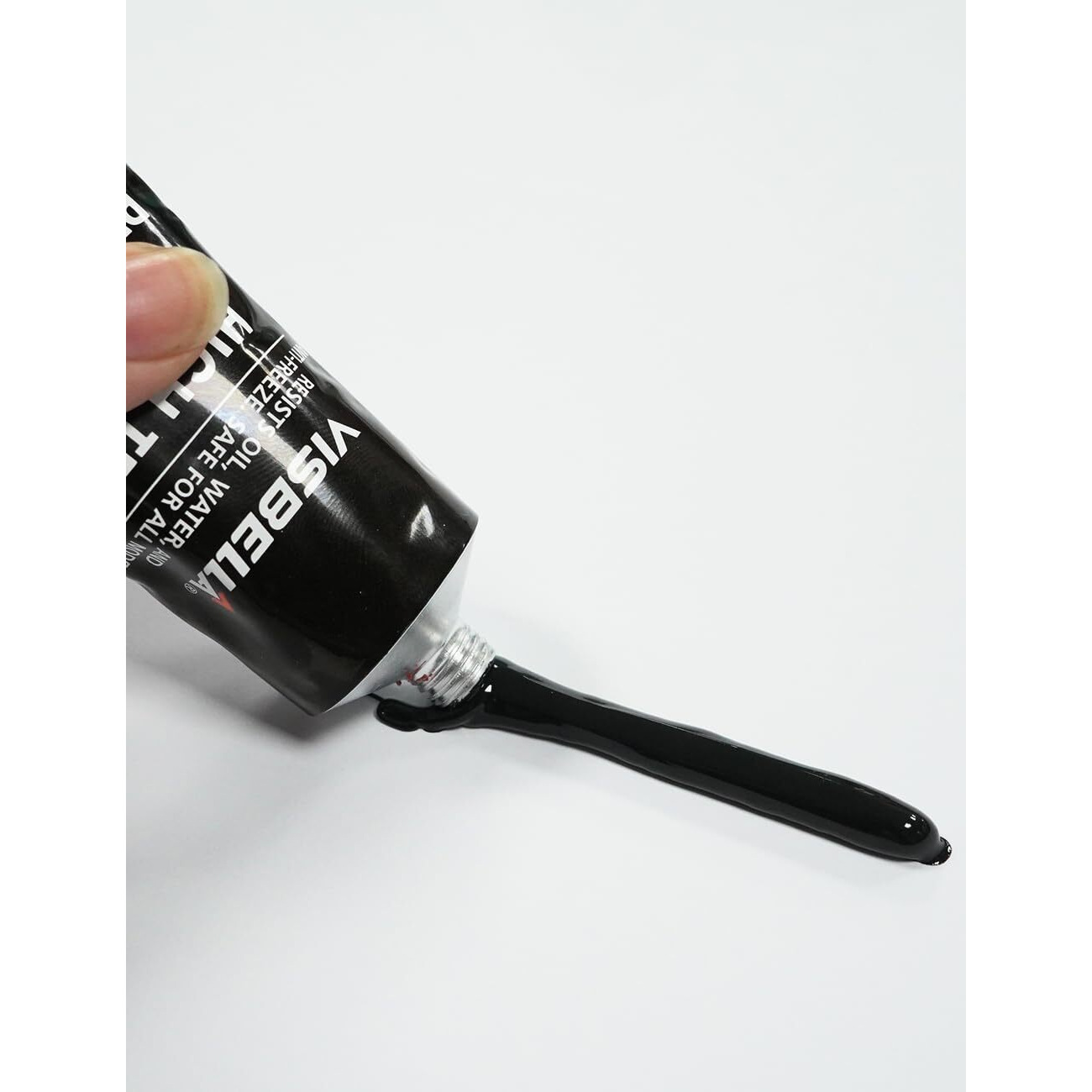 Visbella High Temperature Rtv Silicone Gasket Maker, Sealed Oil Resistant Waterproof Quick Dry Liquid For Bonding Internal Combustion, Steam Turbines, Automotive Engine Parts 3.7Oz (Black)