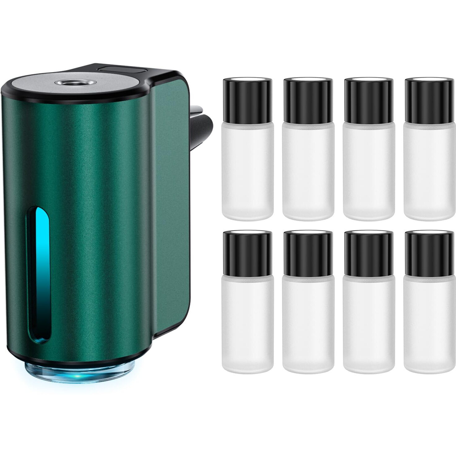 Smart Car Air Freshener, Car Air Freshener Diffuser, Car Diffuser Air Freshener With Three Adjustable Modes, Aromatizante Para Carro, Car Diffuser With 8Pcs Essential Oil (Green)