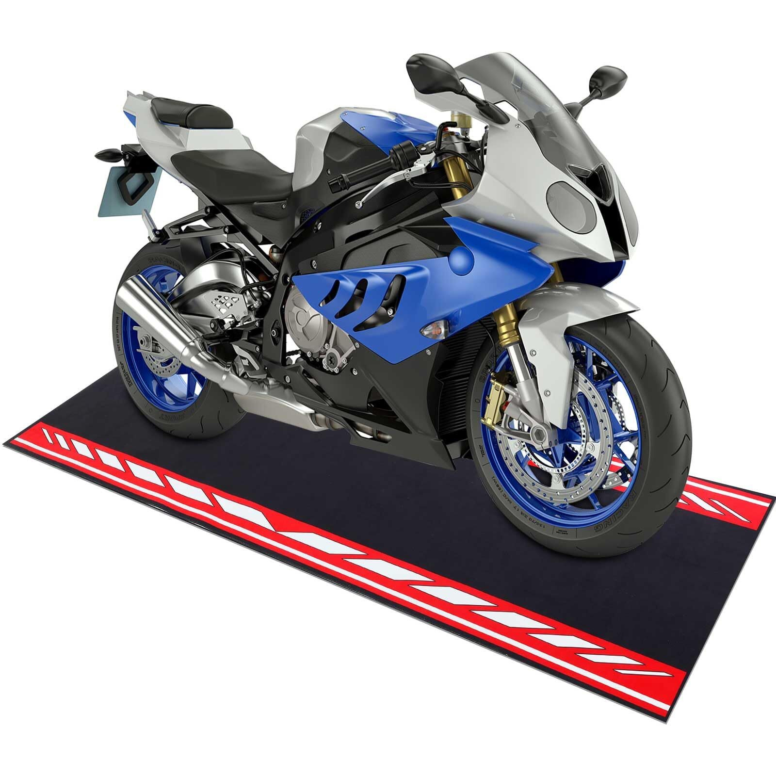 Drydiet Motorcycle Mat 78 X 31 Inch Garage Floor Rug Washable Parking Mats For Garage Floors Non Slip Oil Absorbent Pad Rubber Backing Layer Protects Floor From Spills Drips Stains(Bright Style)
