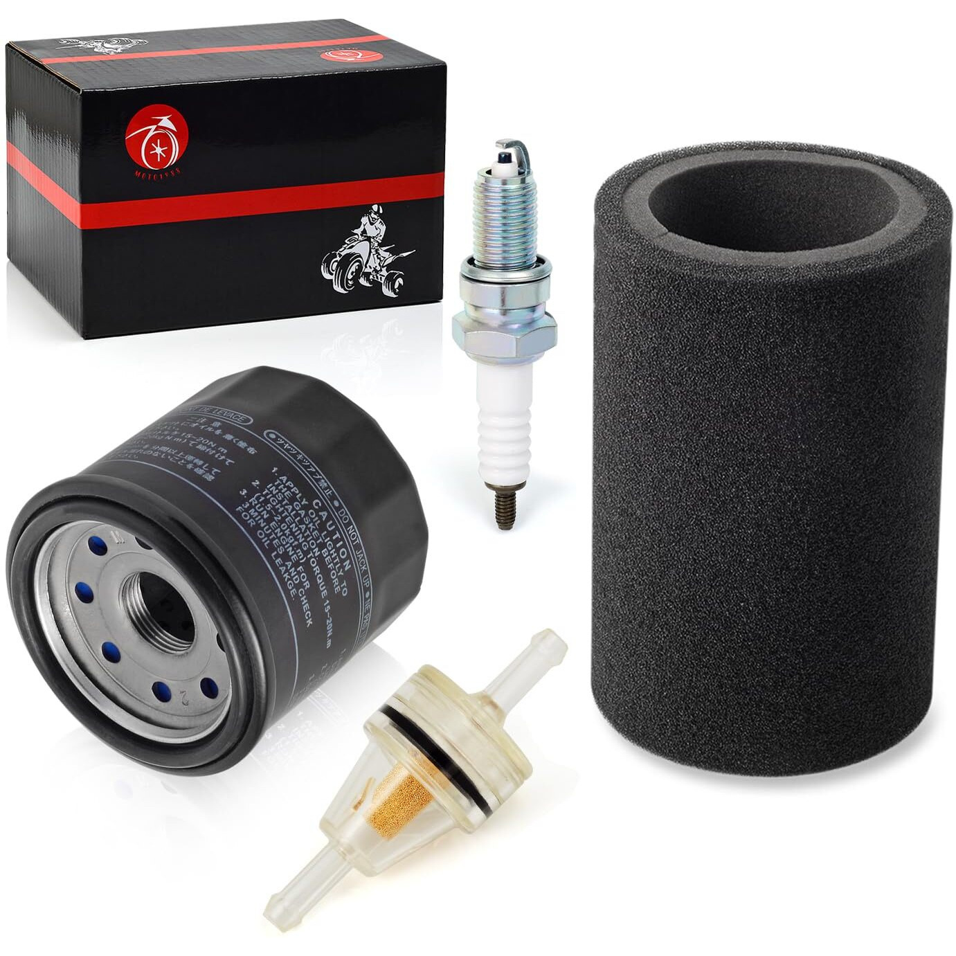 Air Filter Foam & Oil Filter & Spark Plug For Yamaha Grizzly Bruin Wolverine 350 450 2004-2014 Kodiak 400 450 2004-2006 5Uh-E4451-10-00