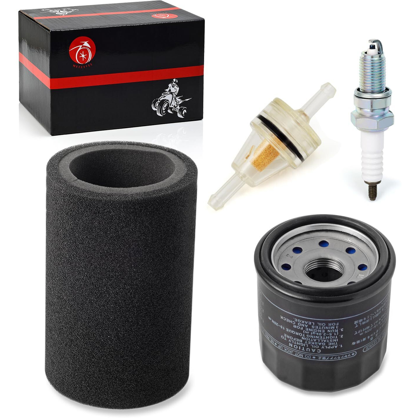 Air Filter Foam & Oil Filter & Spark Plug For Yamaha Grizzly Bruin Wolverine 350 450 2004-2014 Kodiak 400 450 2004-2006 5Uh-E4451-10-00