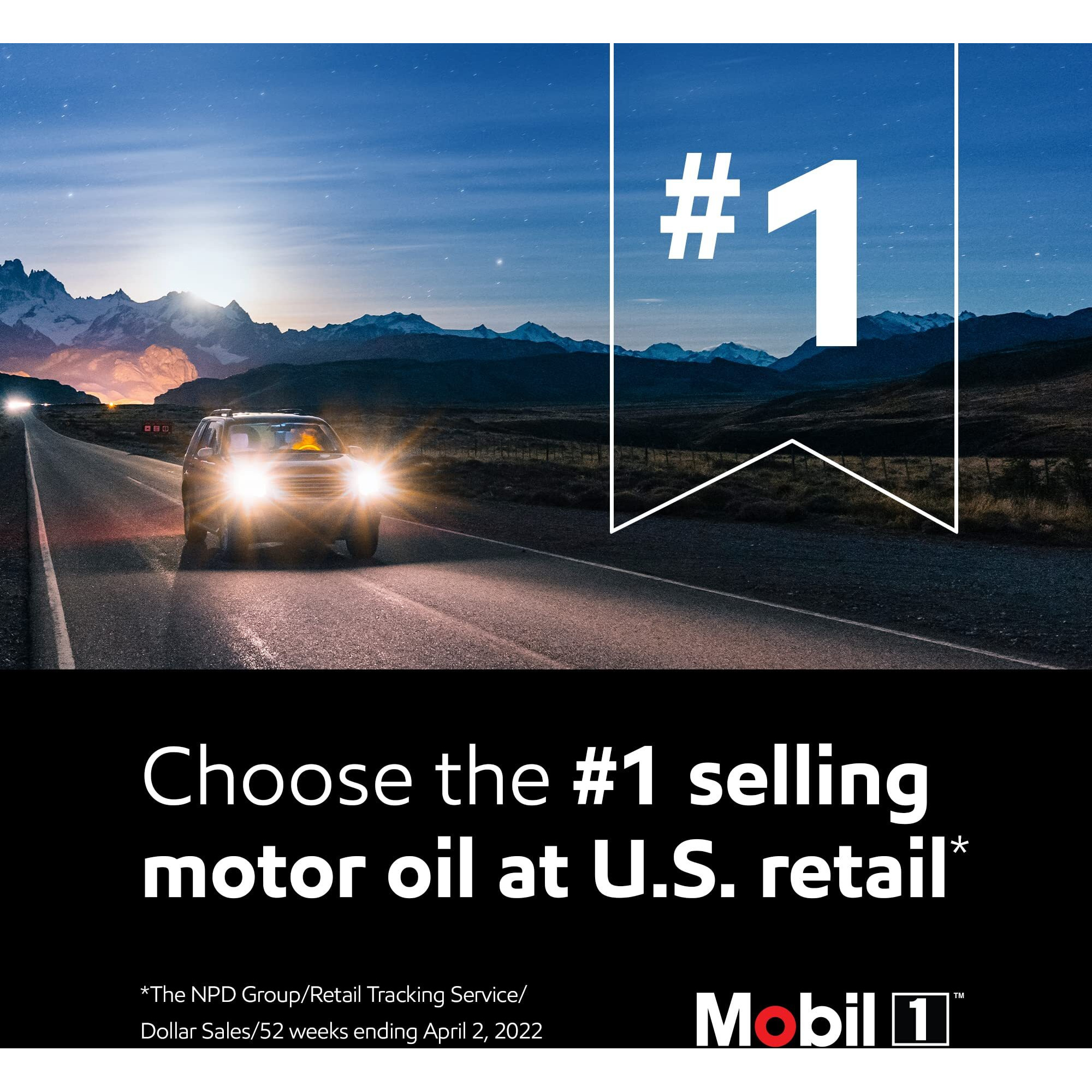 Mobil 1 Extended Performance High Mileage Full Synthetic Motor Oil 5W-30, 1 Quart (6-Pack)
