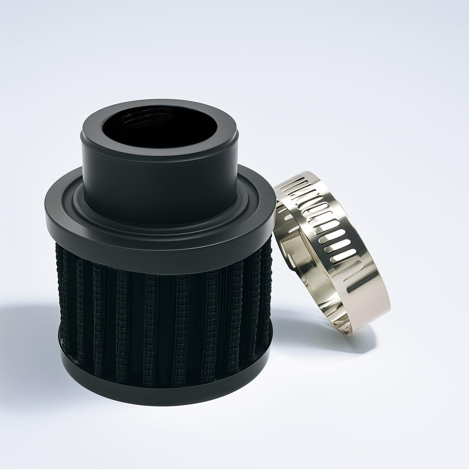 Air Intake Filter - 1&quot&quot Universal Breather Filter, Automotive Cold Air Filter, Car Valve Cover Oil Breather Turbo Vent Crankcase Cleaner Accessory, Fits Car Motorcycle (Black)