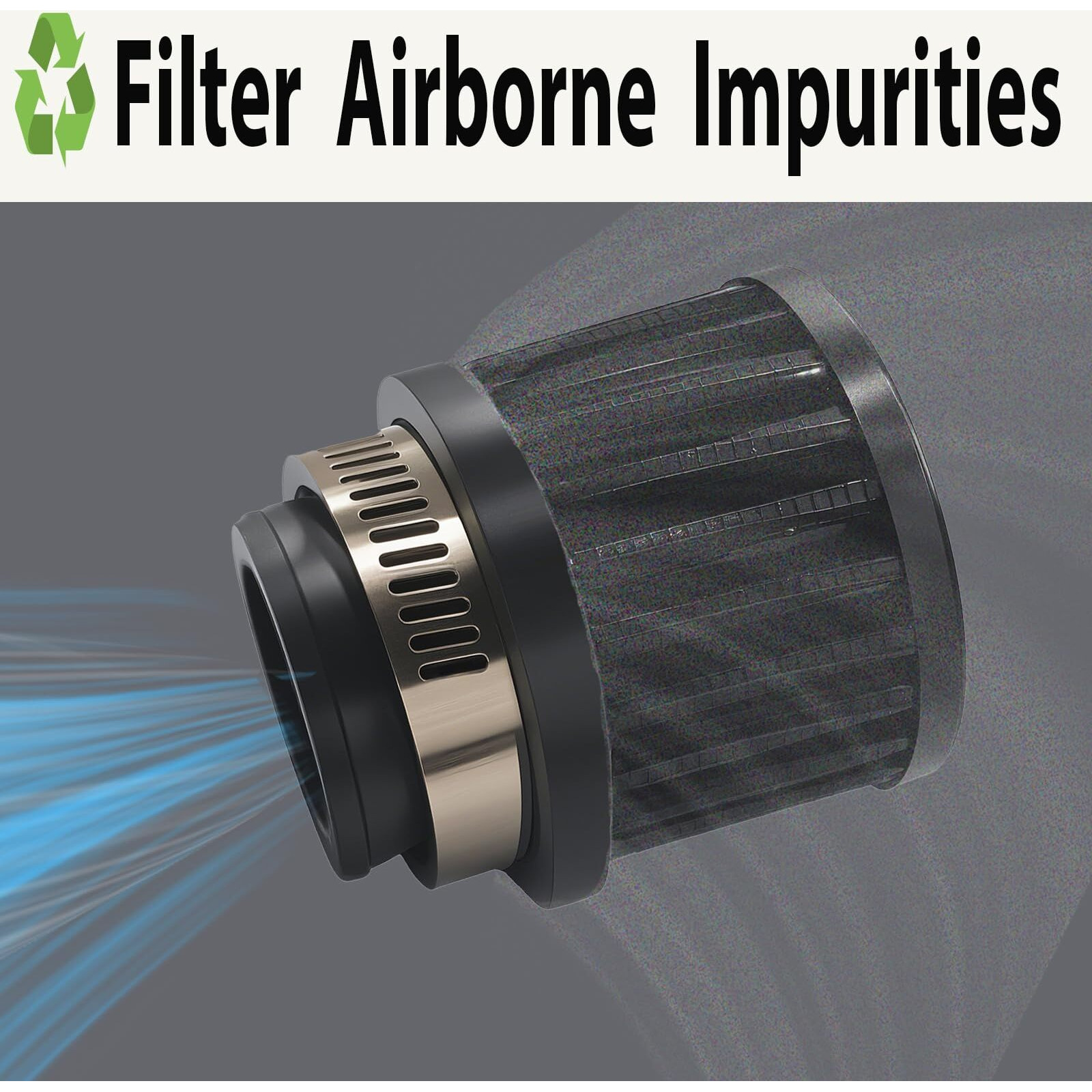 Air Intake Filter - 1&quot&quot Universal Breather Filter, Automotive Cold Air Filter, Car Valve Cover Oil Breather Turbo Vent Crankcase Cleaner Accessory, Fits Car Motorcycle (Black)