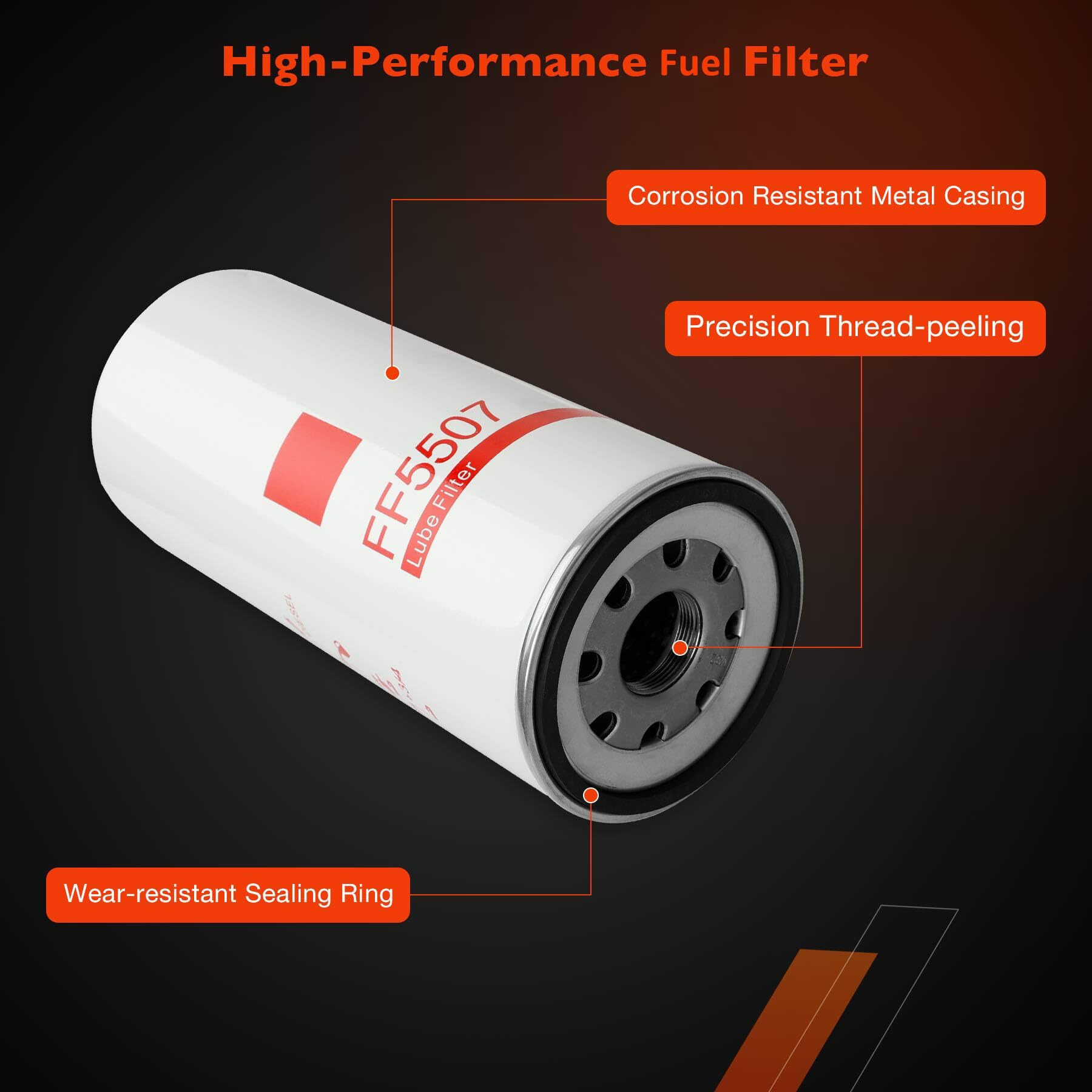 D13 Oil/Fuel Filter Kit Compatible With Volvo D12 Oil Change Kit - 2X Lf667, Lf3654, Ff5507 Replaces 20972293, 21707133, 21707132 Lfp3191, Lfp8642, Lff8059