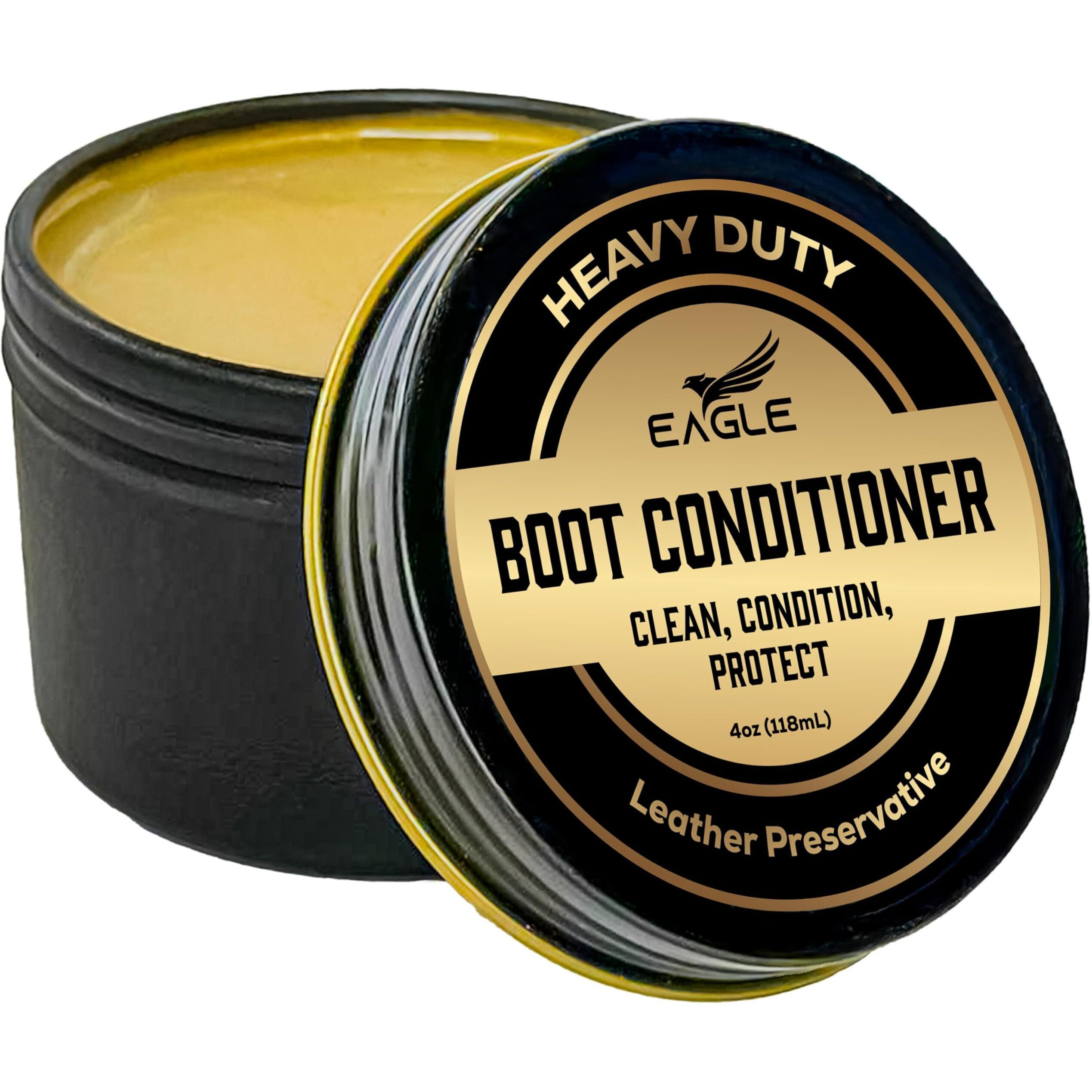 Eagle Deep Leather Conditioner For Boots - Heavy Duty All-Natural Preservative With Neatsfoot Oil & Beeswax - Restores Cracked, Oiled & Dry Leather - Softens, Shines & Protects - 120Ml