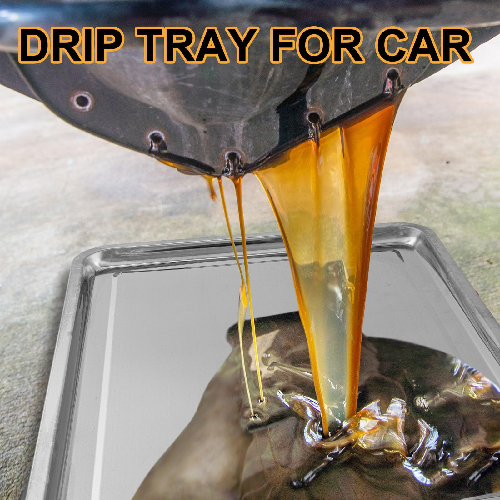 Datanly 2 Pcs Stainless Steel Oil Drip Pan For Under Car 23.62 X 15.75 Inch Automotive Oil Change Pan Silver Rust Resistant Motorcycle Drip Tray Replacement Tray For Garage Floor