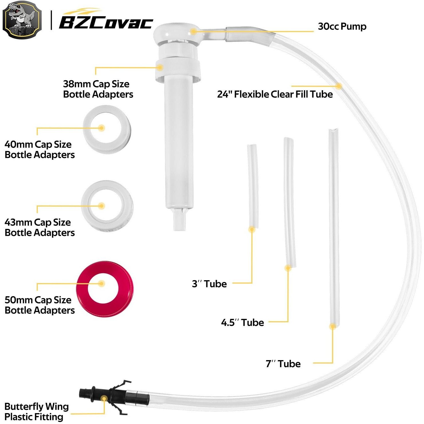 Bzcovac 30Cc Hand Oil Transfer Pump Fluid Pump For Gallon Bottles And Wide-Mouth Quart Bottles - Transfers Gear Oil, Transmission Fluid, Differential Fluid, And Antifreeze