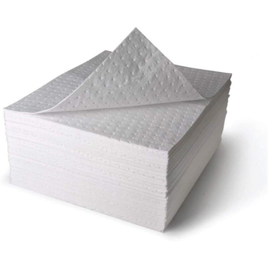 Aain Lt111A Oil Spill Absorbent Mats For Garage, Oil Only White Heavy Weight Absorbent Pad 20"" Length X 15"" Width