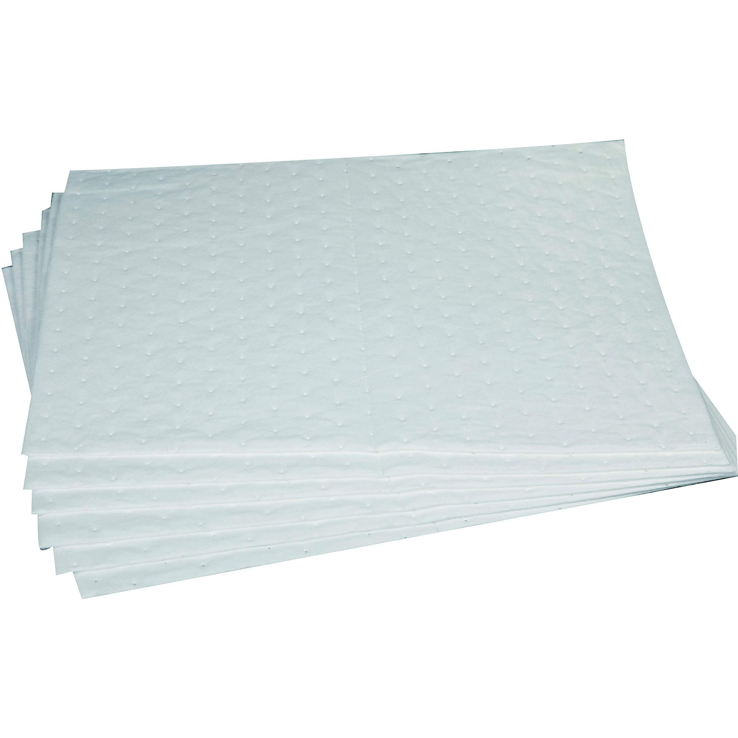 Aain Lt111A Oil Spill Absorbent Mats For Garage, Oil Only White Heavy Weight Absorbent Pad 20"" Length X 15"" Width