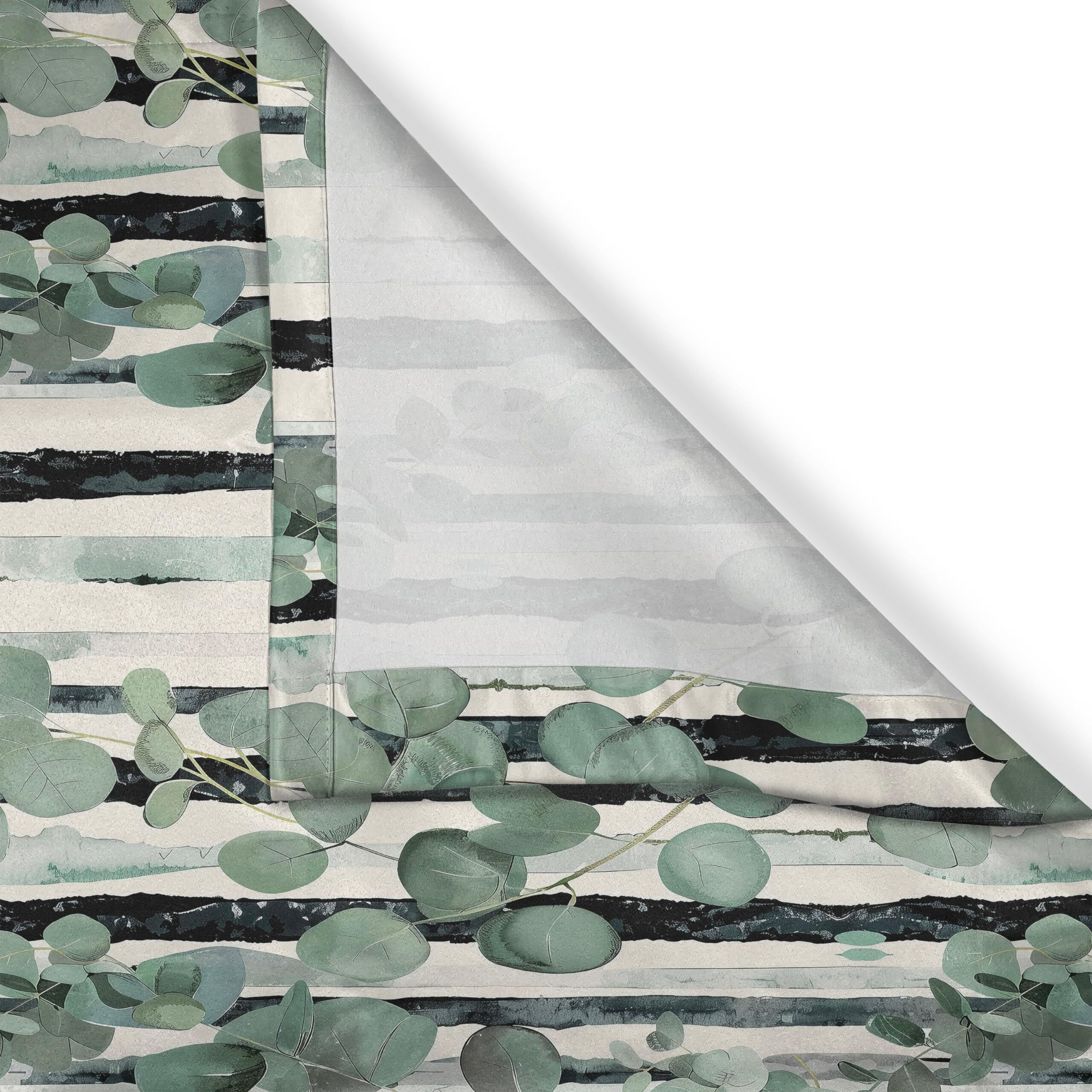 Ambesonne Eucalyptus Kitchen Curtains, Art Modern Oil Paint Print Of Leaves With Brushstroke Vertical Stripes, Window Drapes 2 Panel Set For Kitchen Cafe Decor, 55"" X 24"", Sage Green Evergreen