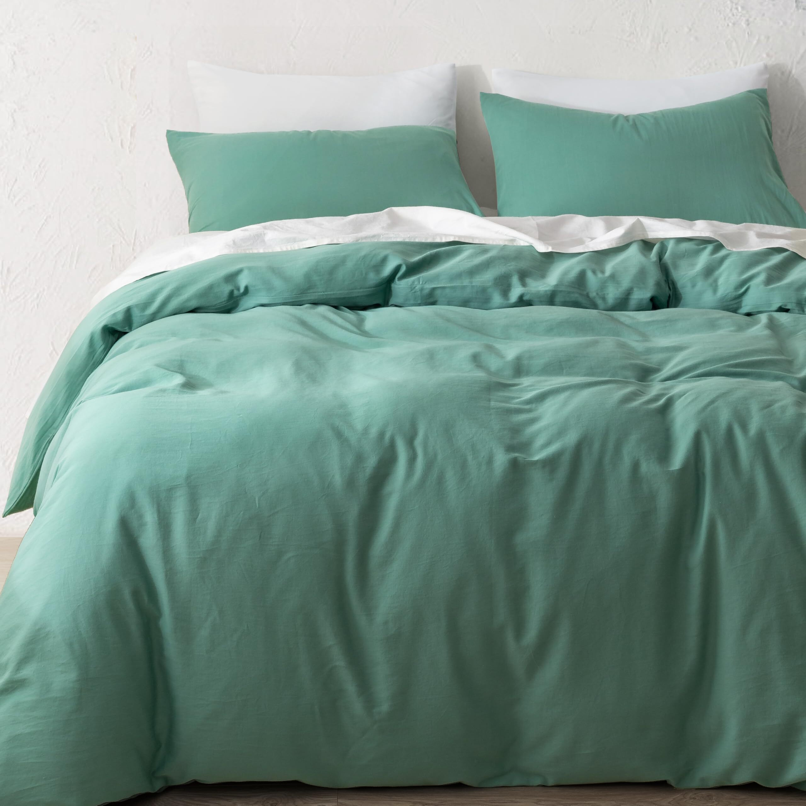 Heimenaogo Egyptian Cotton Duvet Cover Set California King, Ultra Soft And Breathable Comforter Cover With Zipper Closure, High Thread Count Long Staple Cotton Blanket Cover (104""  98""), Oil Blue