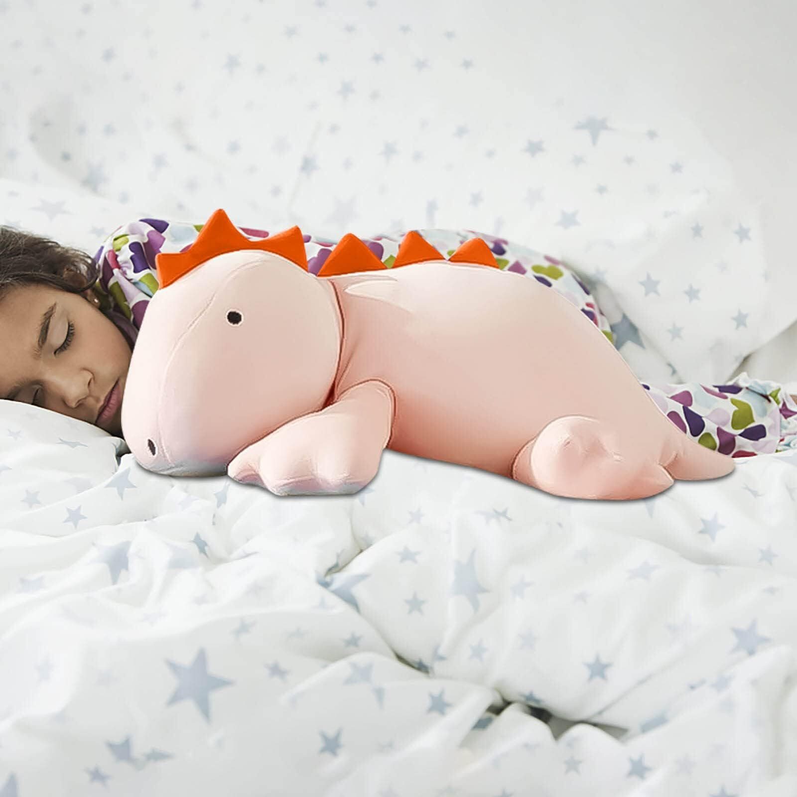 Osocu 3.33 Lb Weighted Stuffed Stegosaurus Animals Plush - 24 Inch Squished Long Dinosaur Jumbo Pillow - Kawaii Plushies Hugging Toy Gifts For Kids - Soft Pink Dino Stuffed Animal Toy (Stegosaurus)