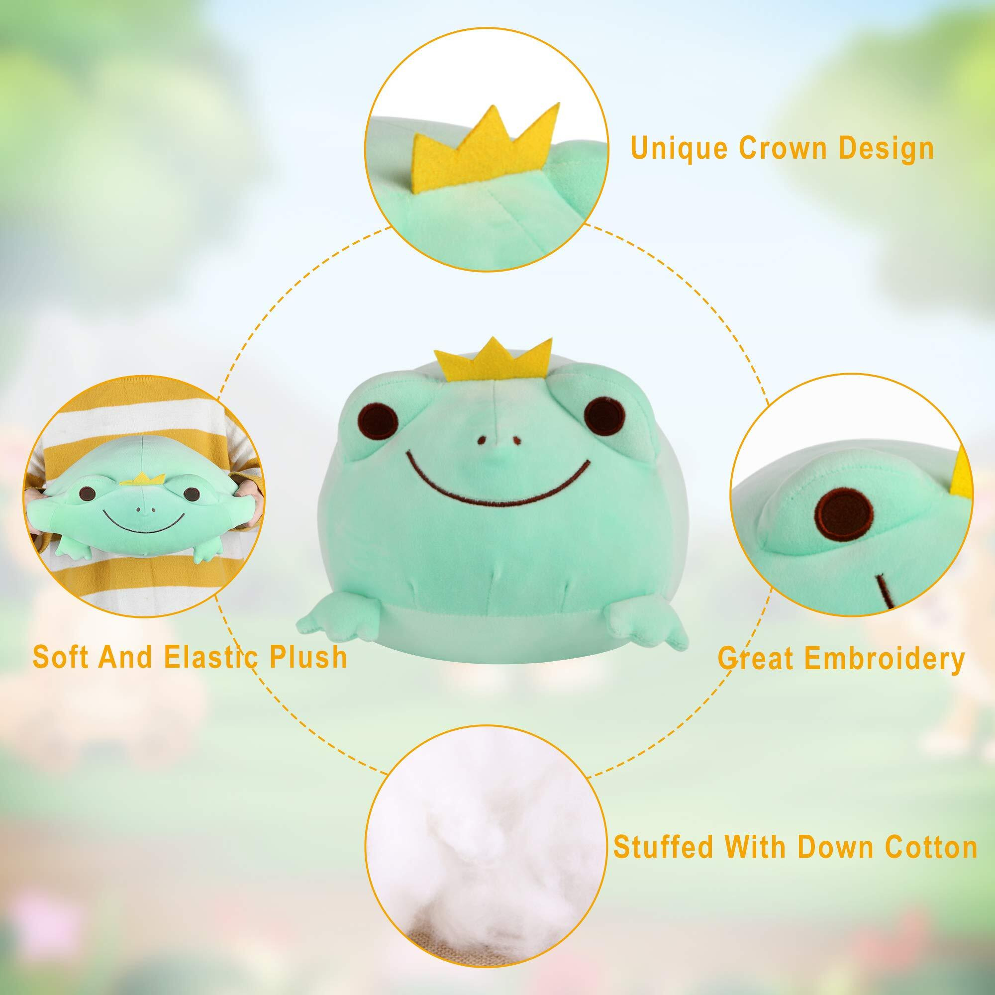 Cazoyee Super Soft Frog Plushies Gifts For Girls Boys, Cuddly Plush Decoration, Cute Frog Snuggly Hugging Pillow
