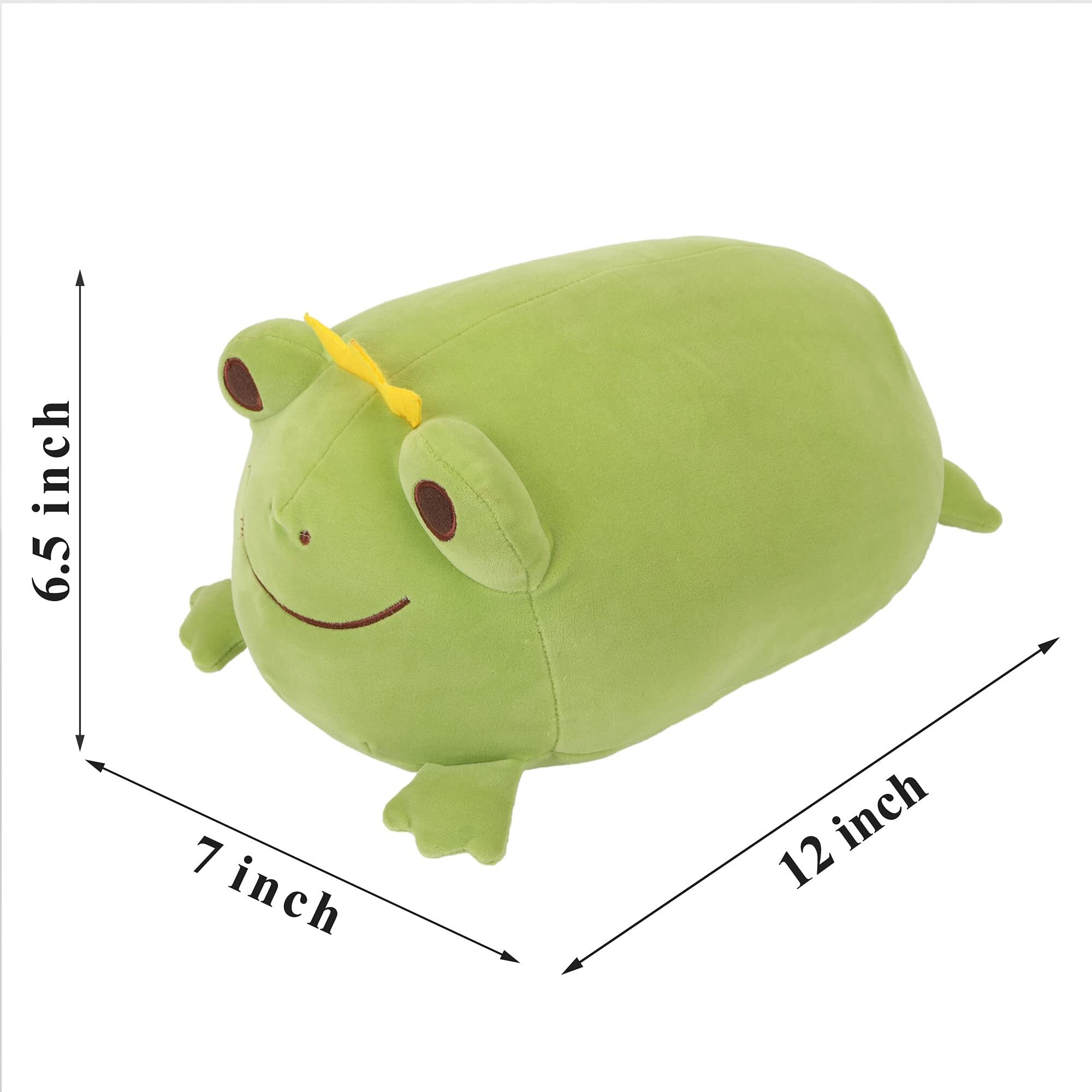 Cazoyee Super Soft Frog Plush Stuffed Animal, Cute Frog Snuggly Hugging Pillow, Adorable Plushie Gift For Kids Toddlers Children Girls Boys Baby, Cuddly Plush Decoration