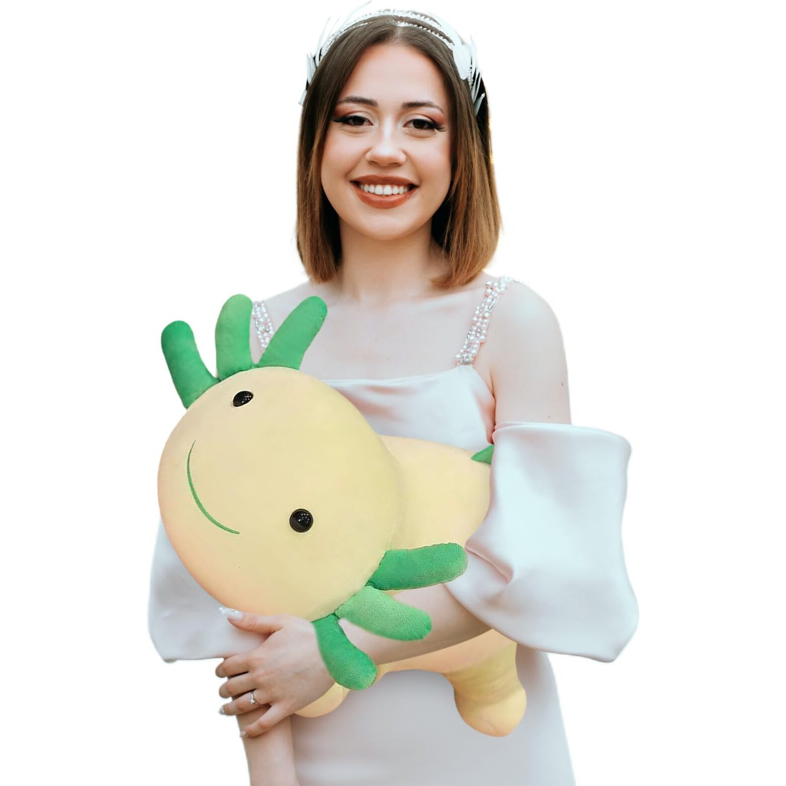 Janclf Axolotl Stuffed Animal Plush Toy,Cute Soft Salamander Plush Pillow,Kawaii Plushies Doll Toy For Kids (Green,23 Inch)