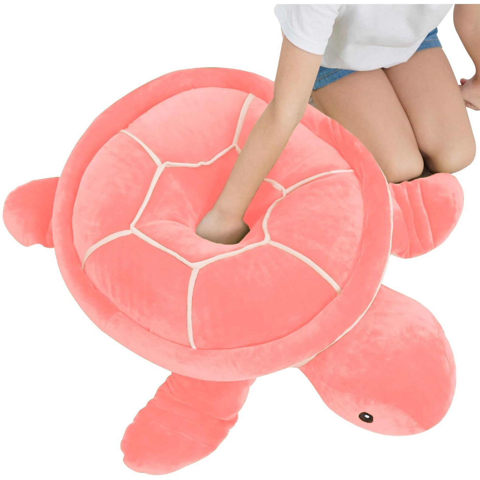 Dalmao 28"" Soft Plush Sea Turtle Stuffed Animals Plush Pillow Toys, Large Turtles Plushies,Gift For Kids Boys Girls, Birthday-Pink