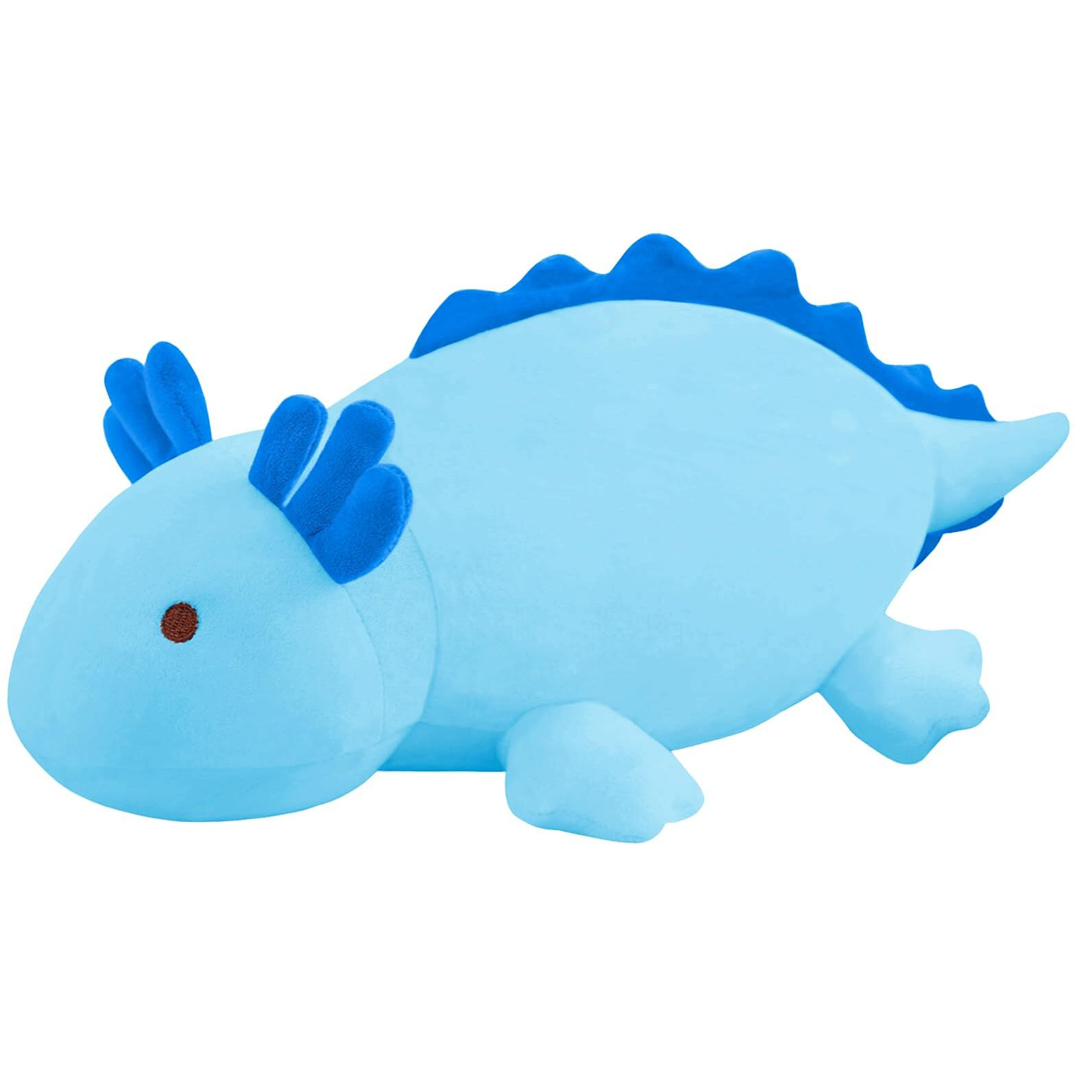 Sqeqe Weighted Axolotl Plush Toy, Blue Axolotl Stuffed Animals Cute Plush Pillow, Kawaii Weighted Stuffed Animals Gifts For Girls & Boys Blue 13.8 Inch, 1.6 Lbs
