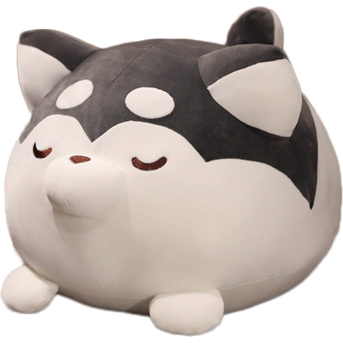 Tongsong Plush Husky Stuffed Animal Husky Dog Hugging Pillow Cuddly Husky Plushies Dog Toy Husky Huggable Anime Husky Gifts For Kids And Lovers In Birthday, Valentines (Black, 12 Inch)