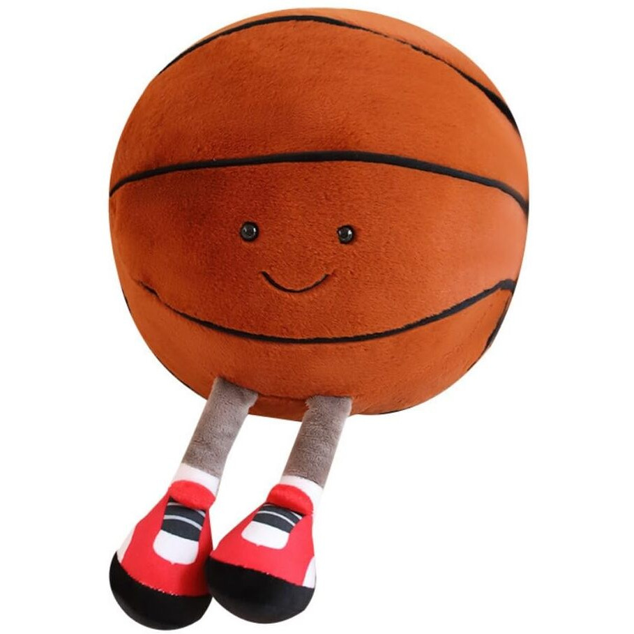 Xshelley12 Inch Footbal/Basketball Plush Toys Pillow,Stuffed Sports Balls Plush Toys,Creative Basketball/Football Plush Doll,Spherical Soft Cushionkids Gift (Basketball)