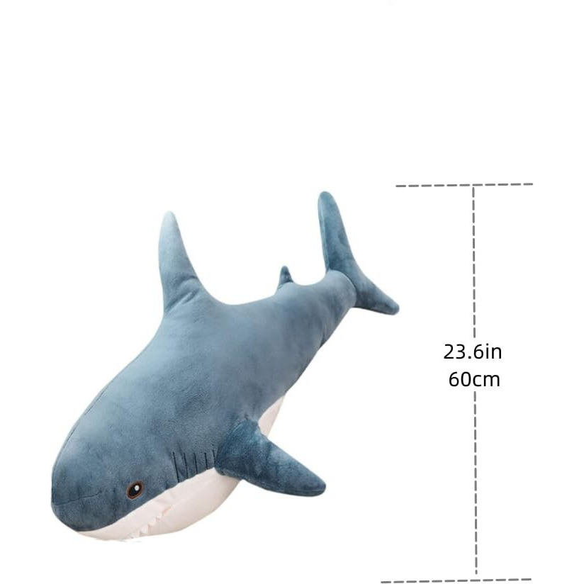 Ophrbu Plush Shark Toy Pillow, Shark Plushies Pillow Large, Comfortable Sleep Pillow Back Cushion, Kids Room Decoration, Bedtime Gift For Boys And Girls. 1 Piece (31.5Inch, Grey)