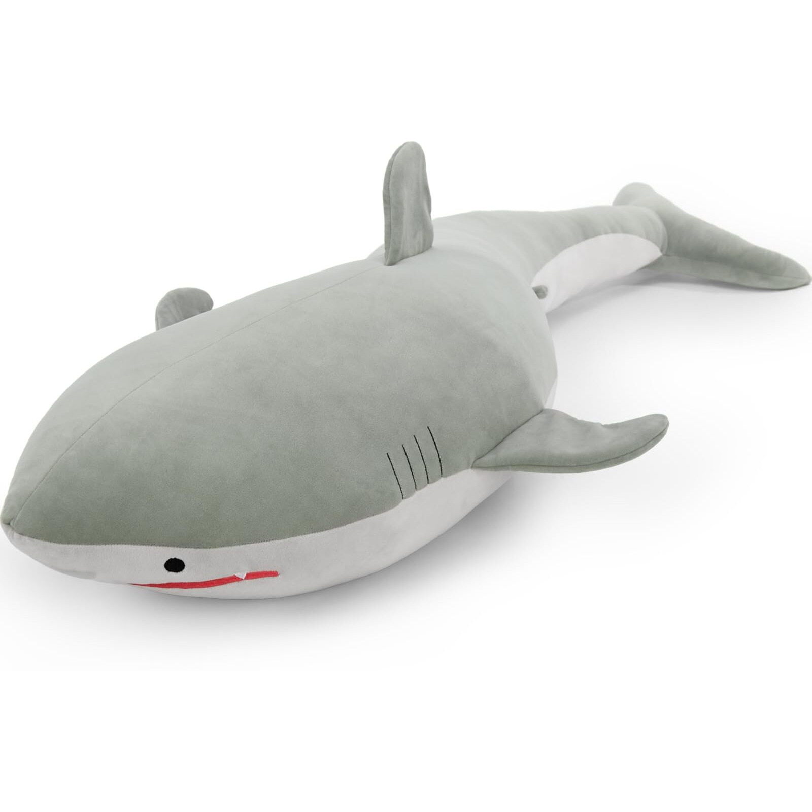 Beniny 48"" Giant Shark Stuffed Animal, Large Squishy Shark Plush Pillow, Long Life Size Ocean Plushies Toy Gifts For Kids Girls Boys