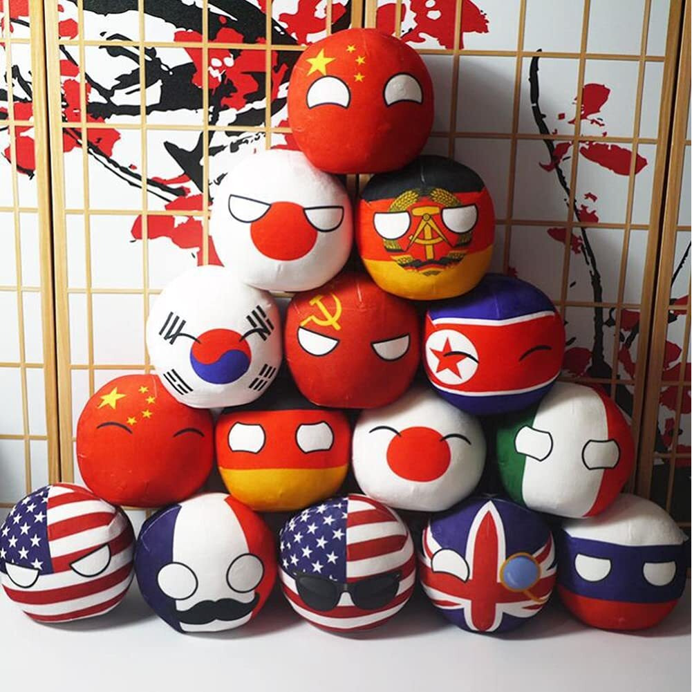 Countryball Plushies Polandball 7.9 Inches Plush Toy Country Ball Anime Cosplay Mini Pillow Cushion Key Ring Home Decor (7.9 Inches, 03)